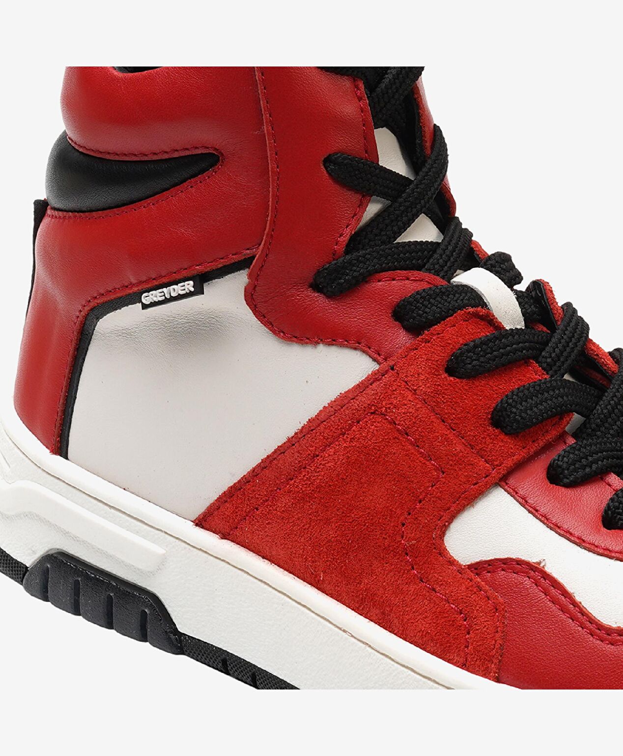 Kadın Beyaz Kırmızı Hakiki Deri Sneaker Bot - 4