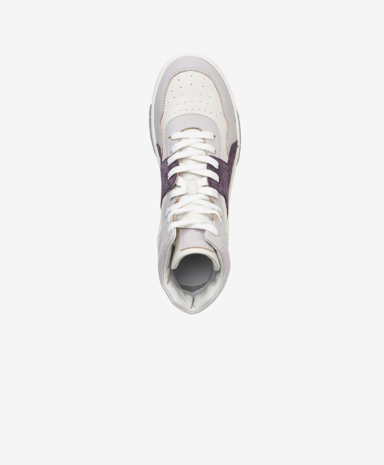 Kadın Beyaz Lila Hakiki Deri Sneaker Bot - 3