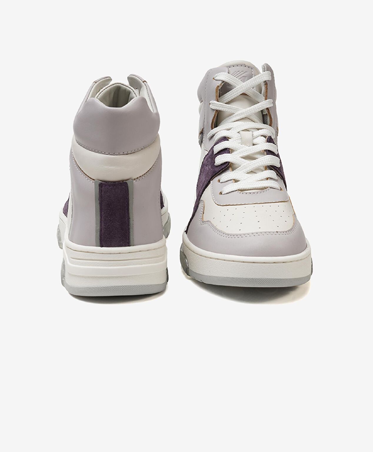 Kadın Beyaz Lila Hakiki Deri Sneaker Bot - 6