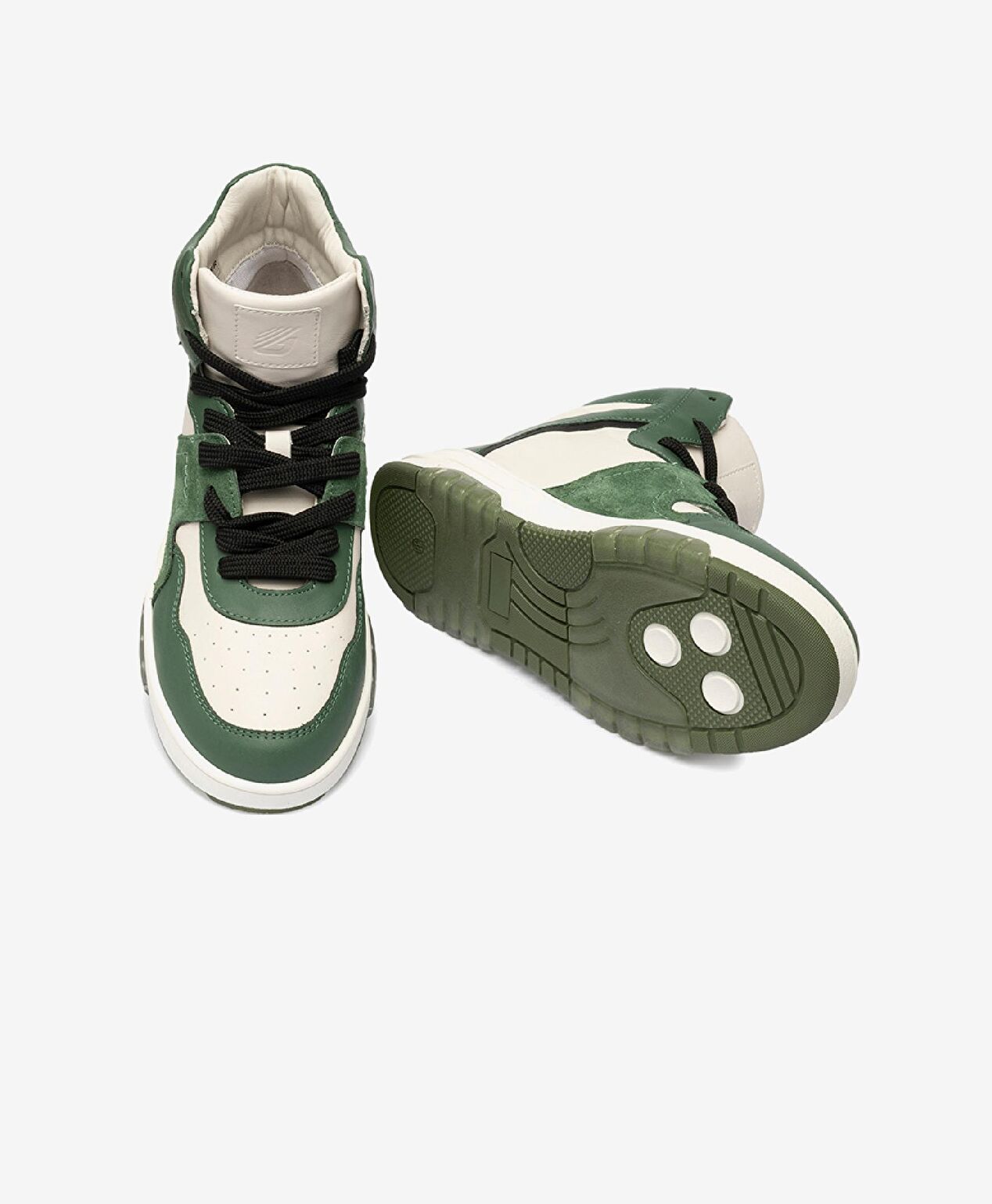 Kadın Beyaz Haki Hakiki Deri Sneaker Bot - 5