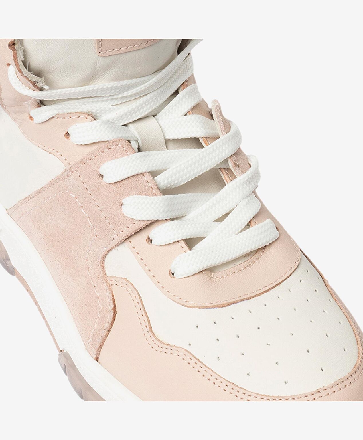 Kadın Beyaz Pudra Hakiki Deri Sneaker Bot - 4