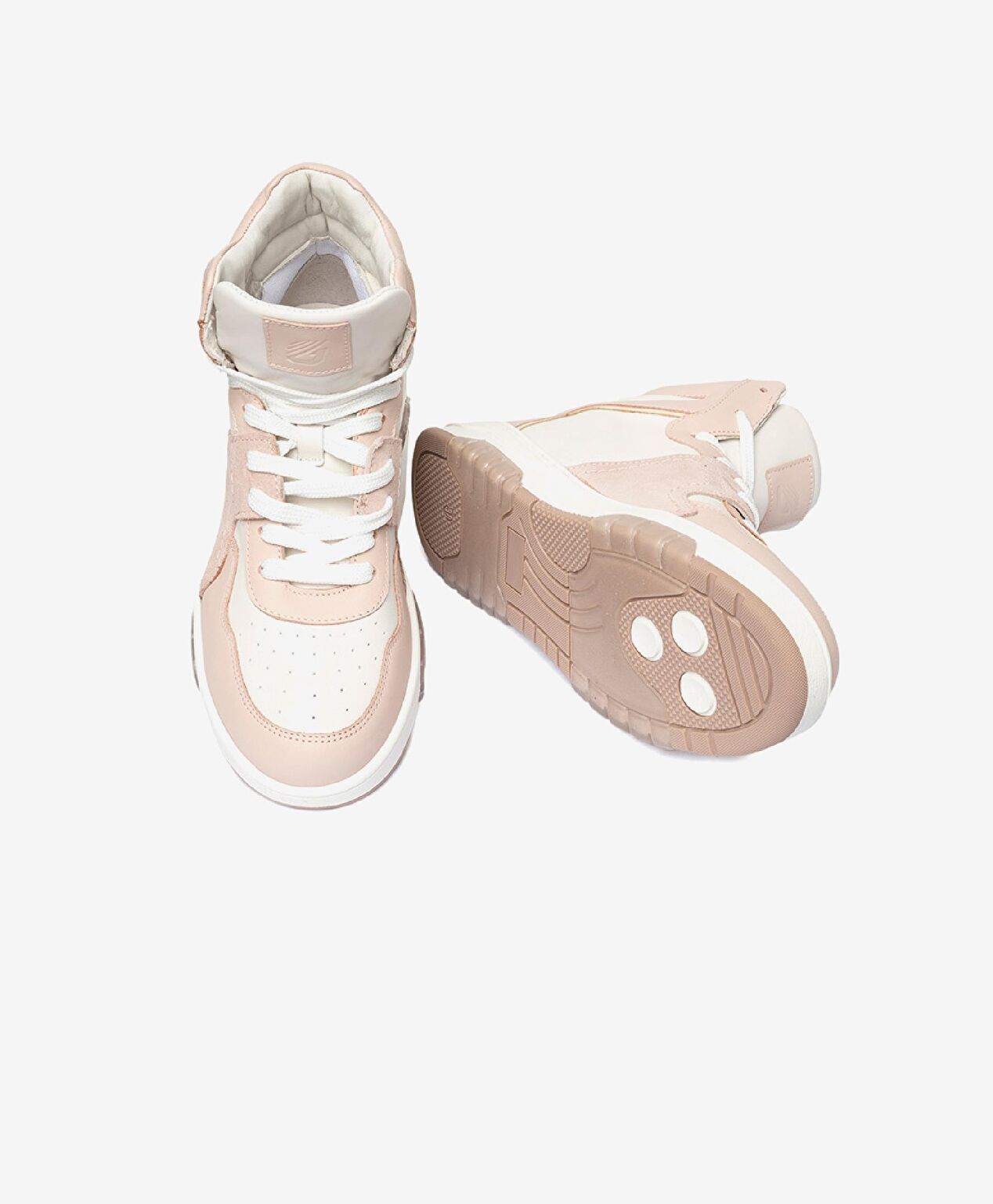 Kadın Beyaz Pudra Hakiki Deri Sneaker Bot - 5