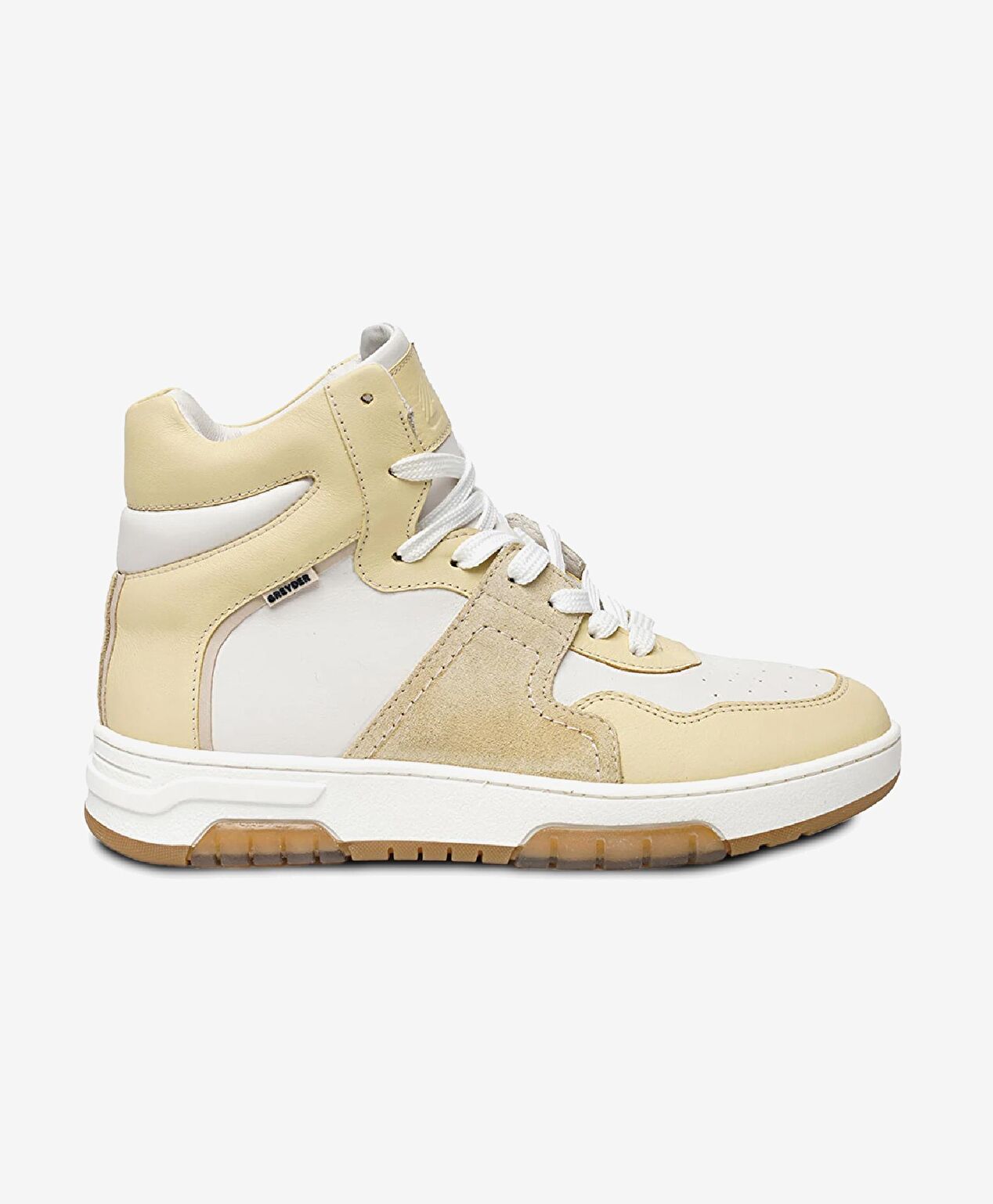 Kadın Beyaz Sarı Hakiki Deri Sneaker Bot - 1