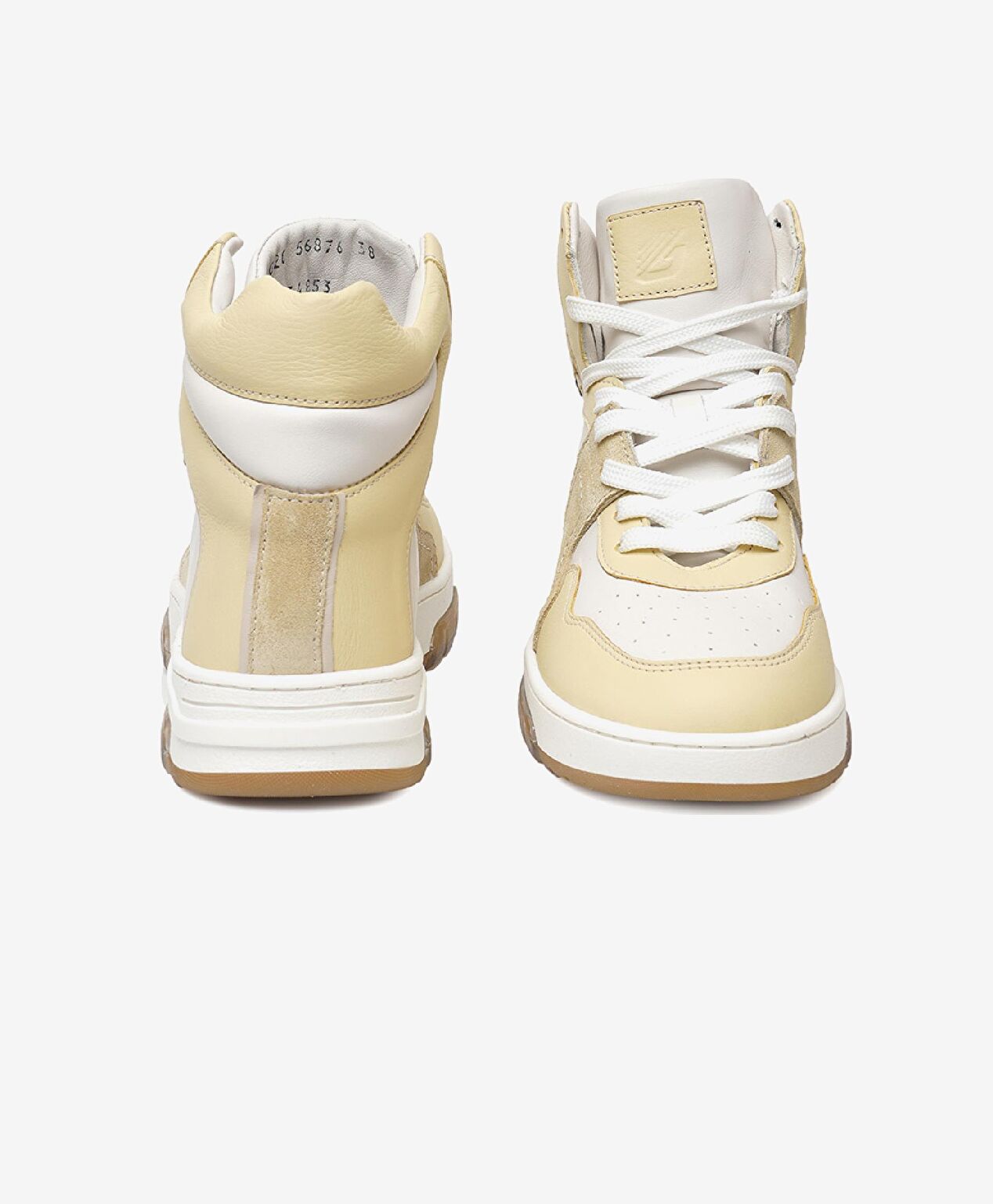 Kadın Beyaz Sarı Hakiki Deri Sneaker Bot - 6