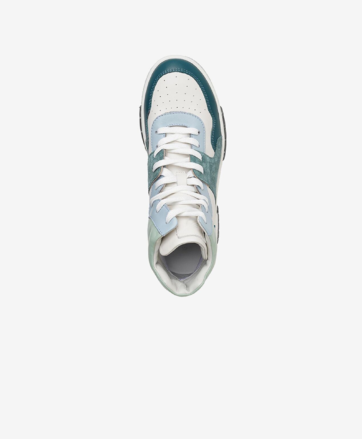 Kadın Beyaz Petrol Yeşili Hakiki Deri Sneaker Bot - 4