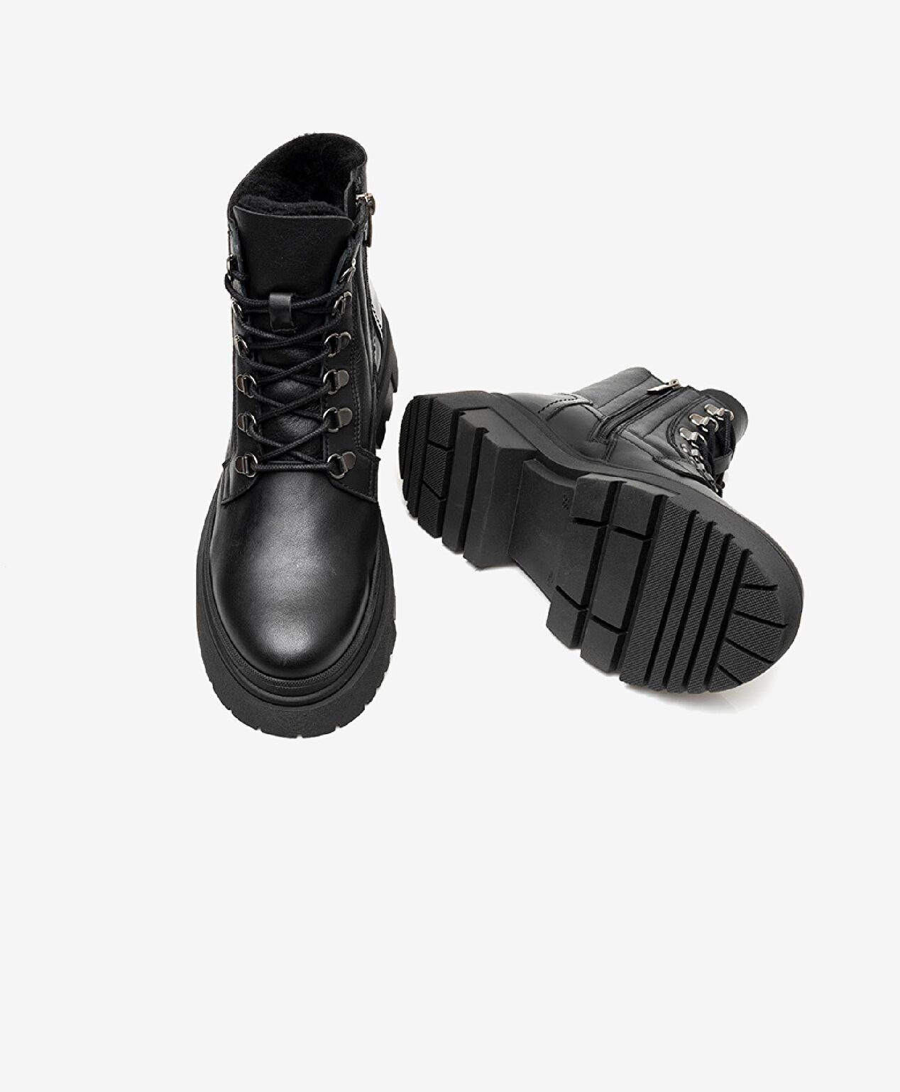 Kadın Siyah Hakiki Deri Termo Light Taban Casual Bot - 5