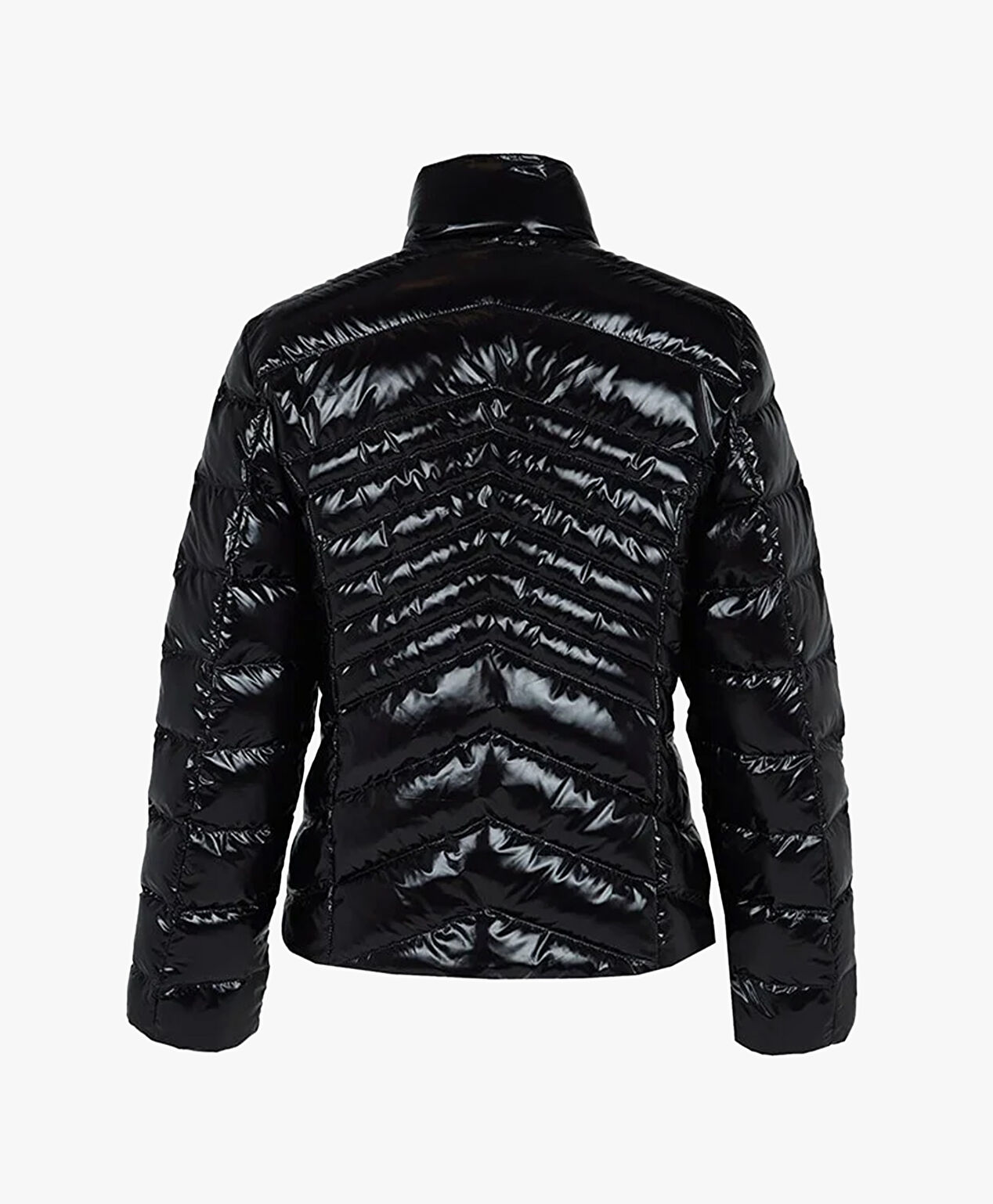 Kadın Parlak Siyah Kaz Tüyü Su İtici Mont - 3