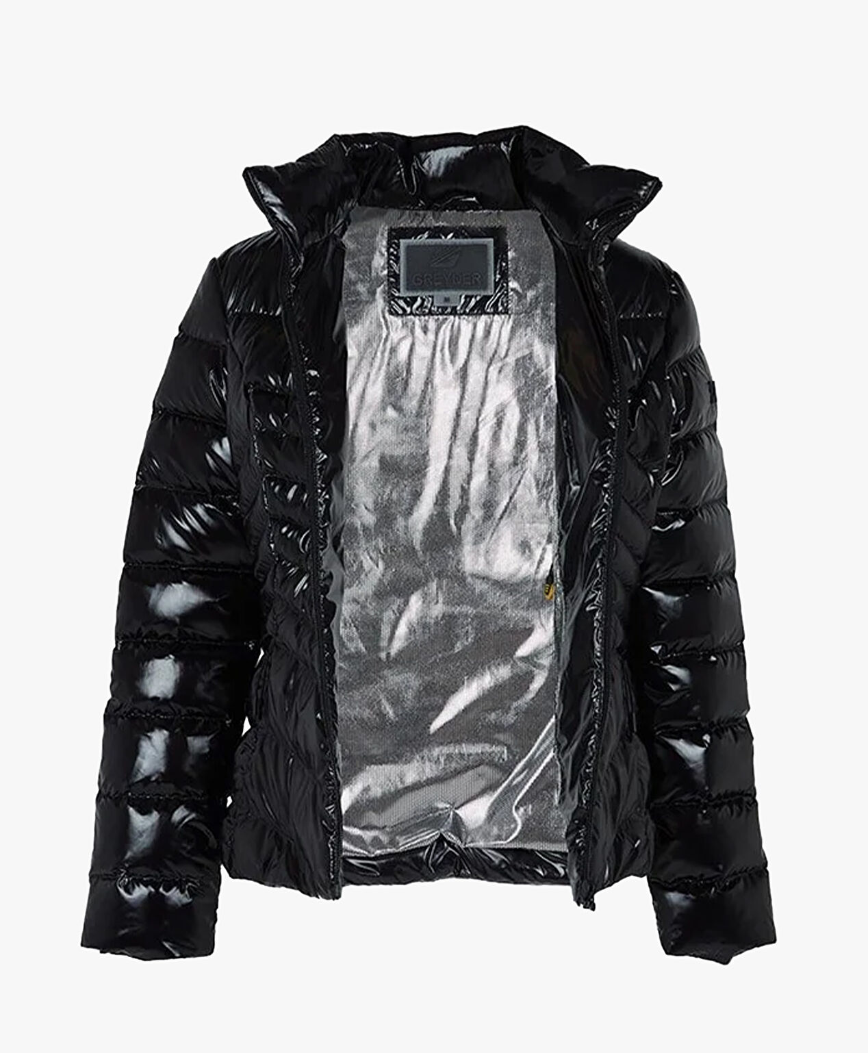 Kadın Parlak Siyah Kaz Tüyü Su İtici Mont - 5