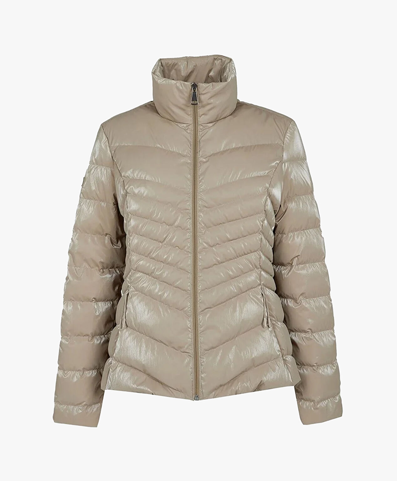 Kadın Bej Kaz Tüyü Su İtici Mont - 1