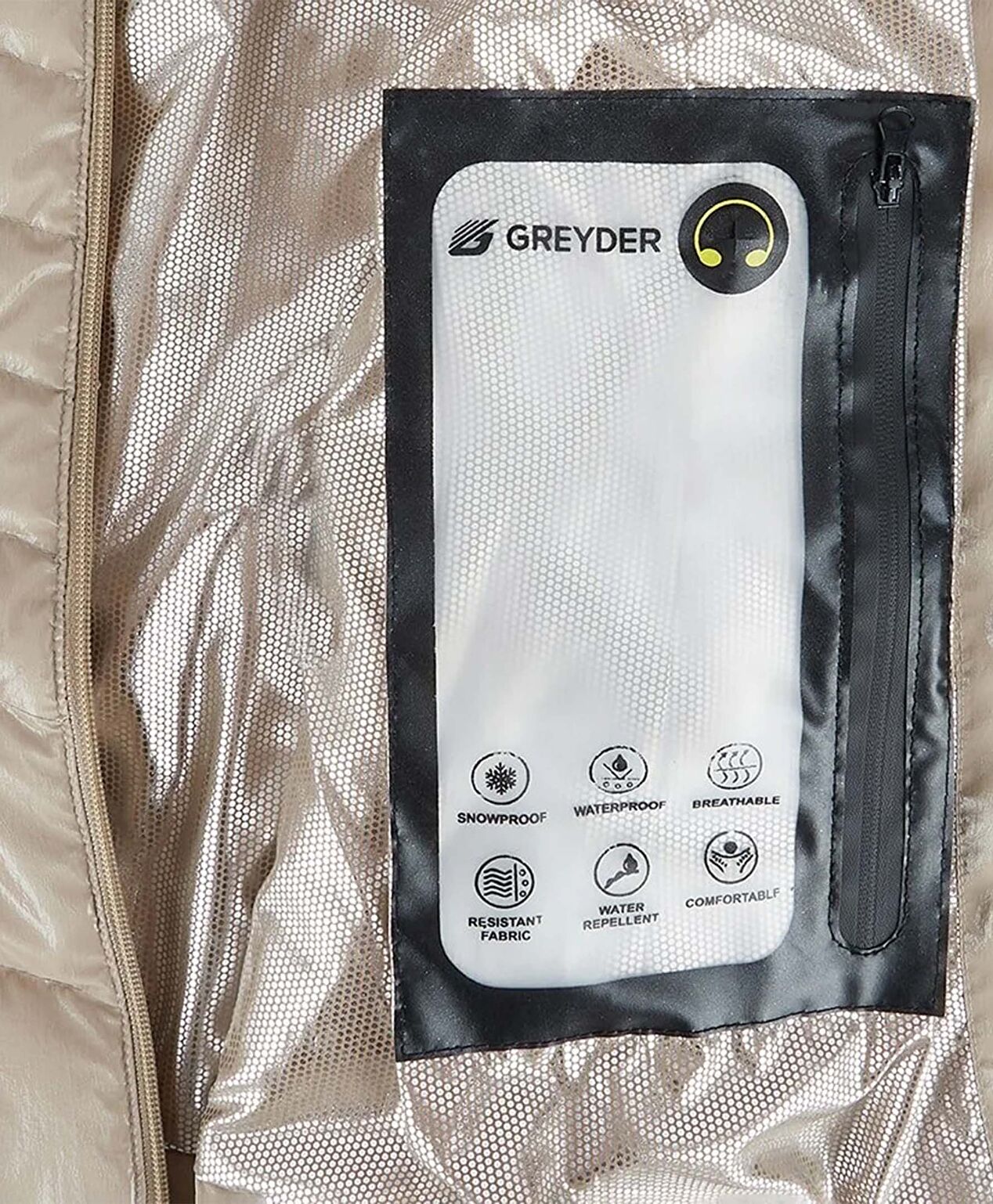 Kadın Bej Kaz Tüyü Su İtici Mont - 6