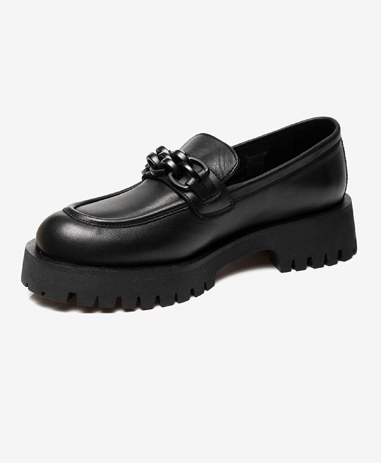 Kadın Siyah Deri Hakiki Deri Eva Taban Loafer Ayakkabı - 3
