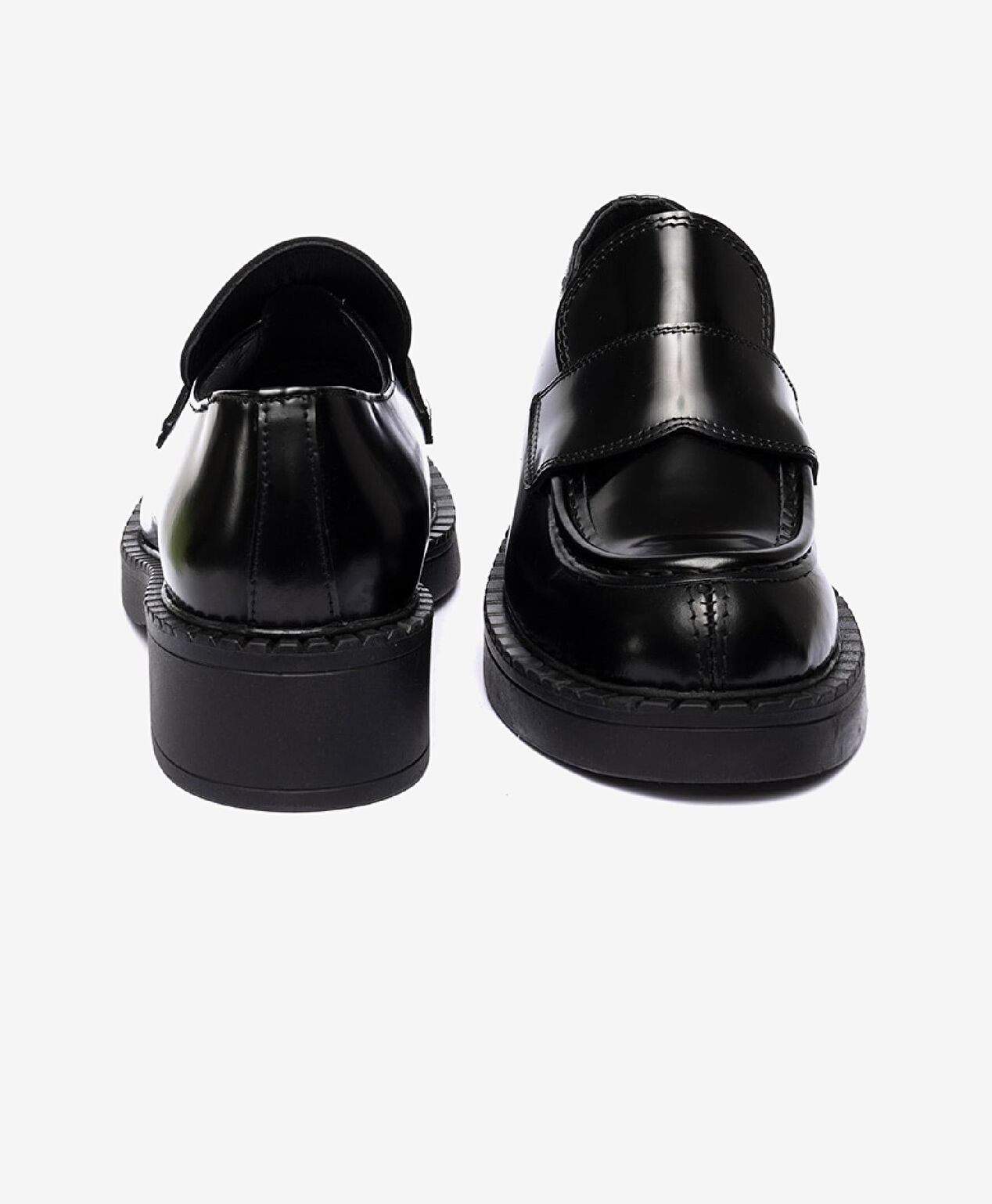 Kadın Parlak Siyah Hakiki Deri Loafer Ayakkabı - 6