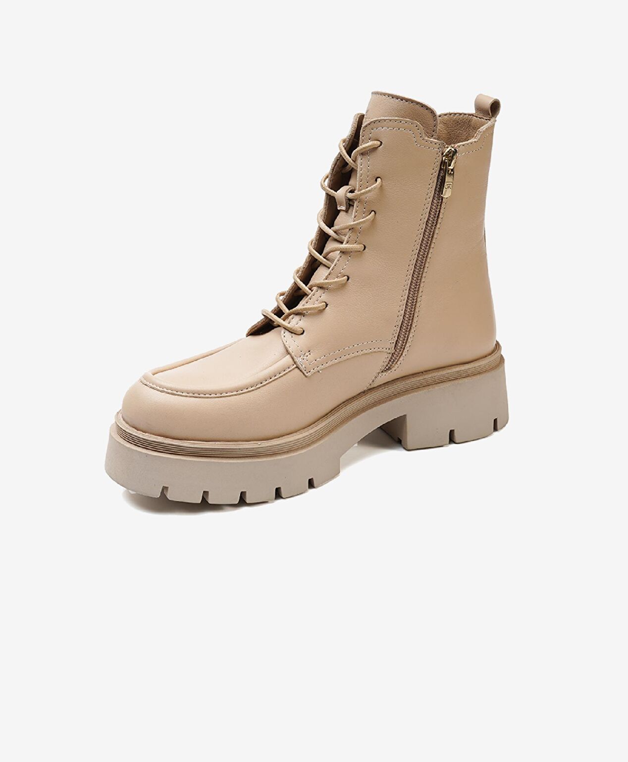 Kadın Koyu Bej Hakiki Deri Casual Bot - 3