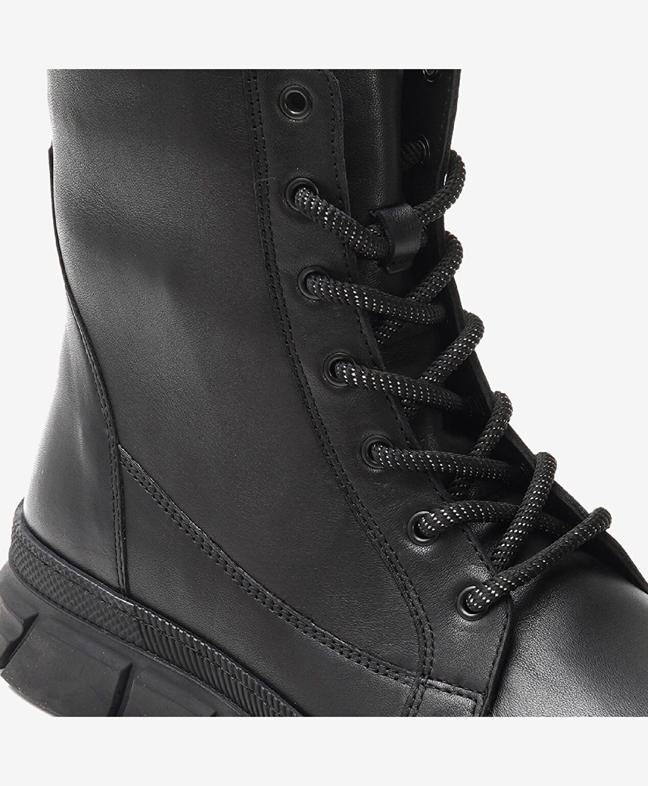 Kadın Siyah Hakiki Deri Sneaker Bot - 4