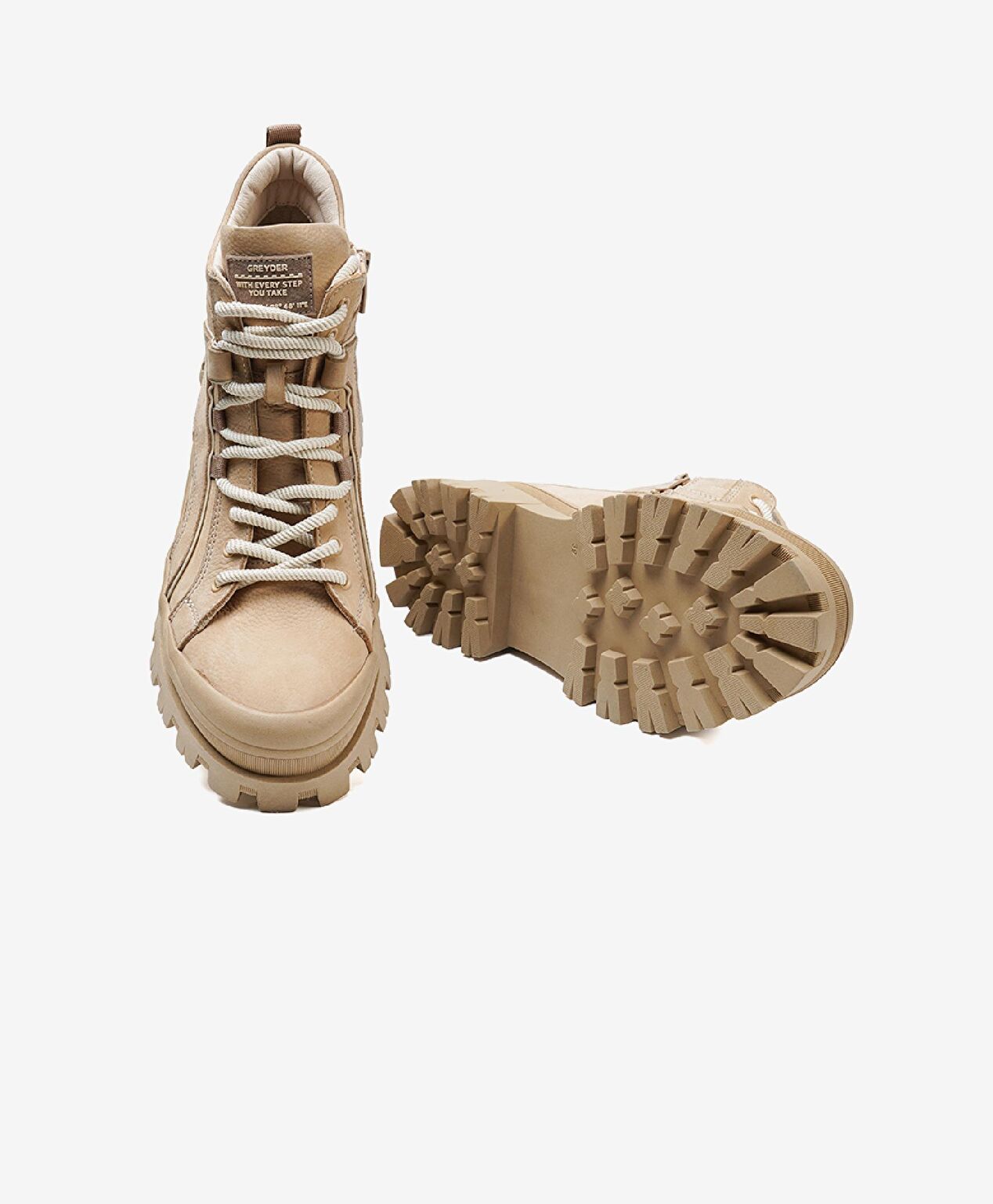 Kadın Koyu Bej Hakiki Deri Casual Bot - 6