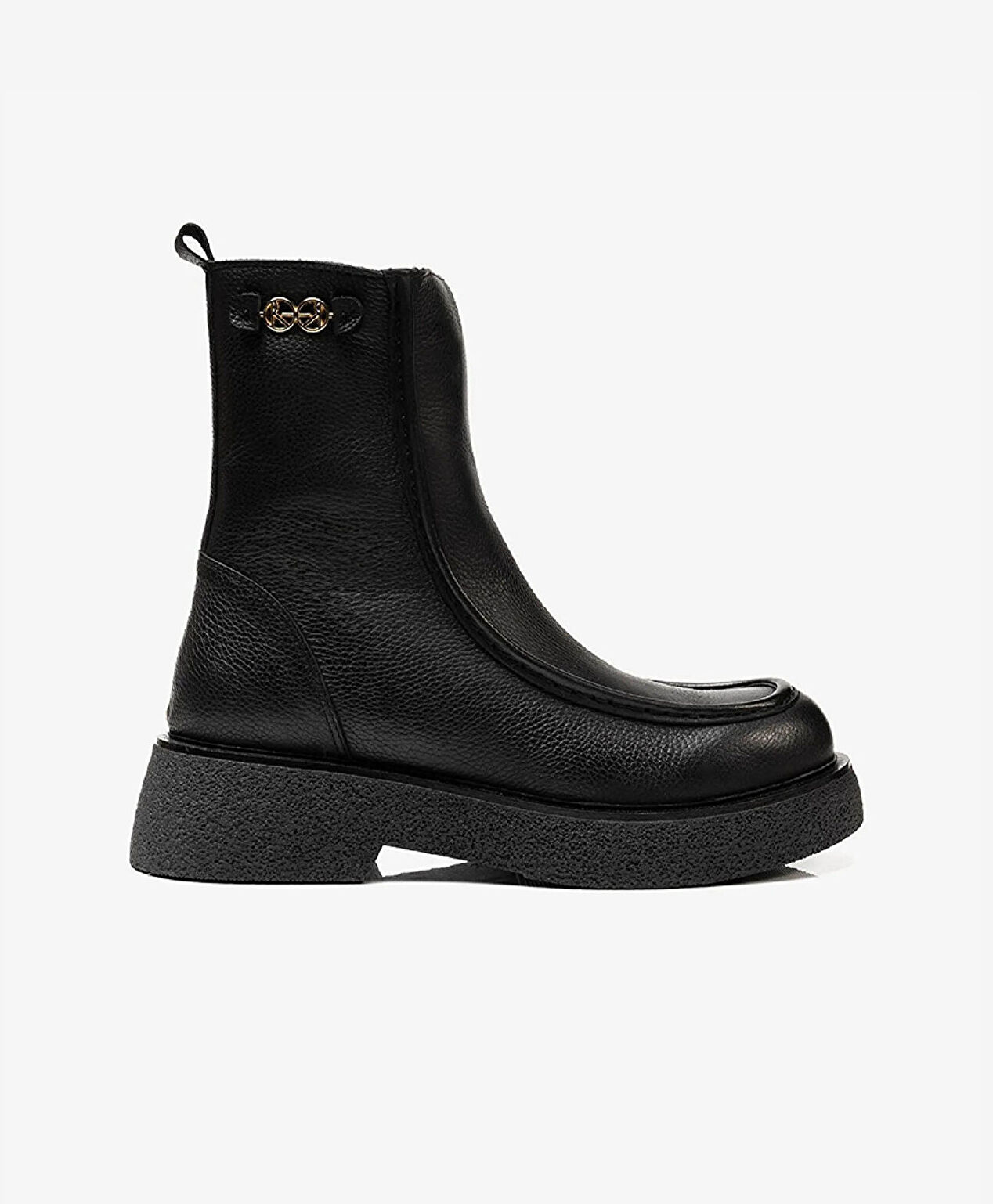 Kadın Siyah Hakiki Deri Memory Foam Taban Casual Bot - 2