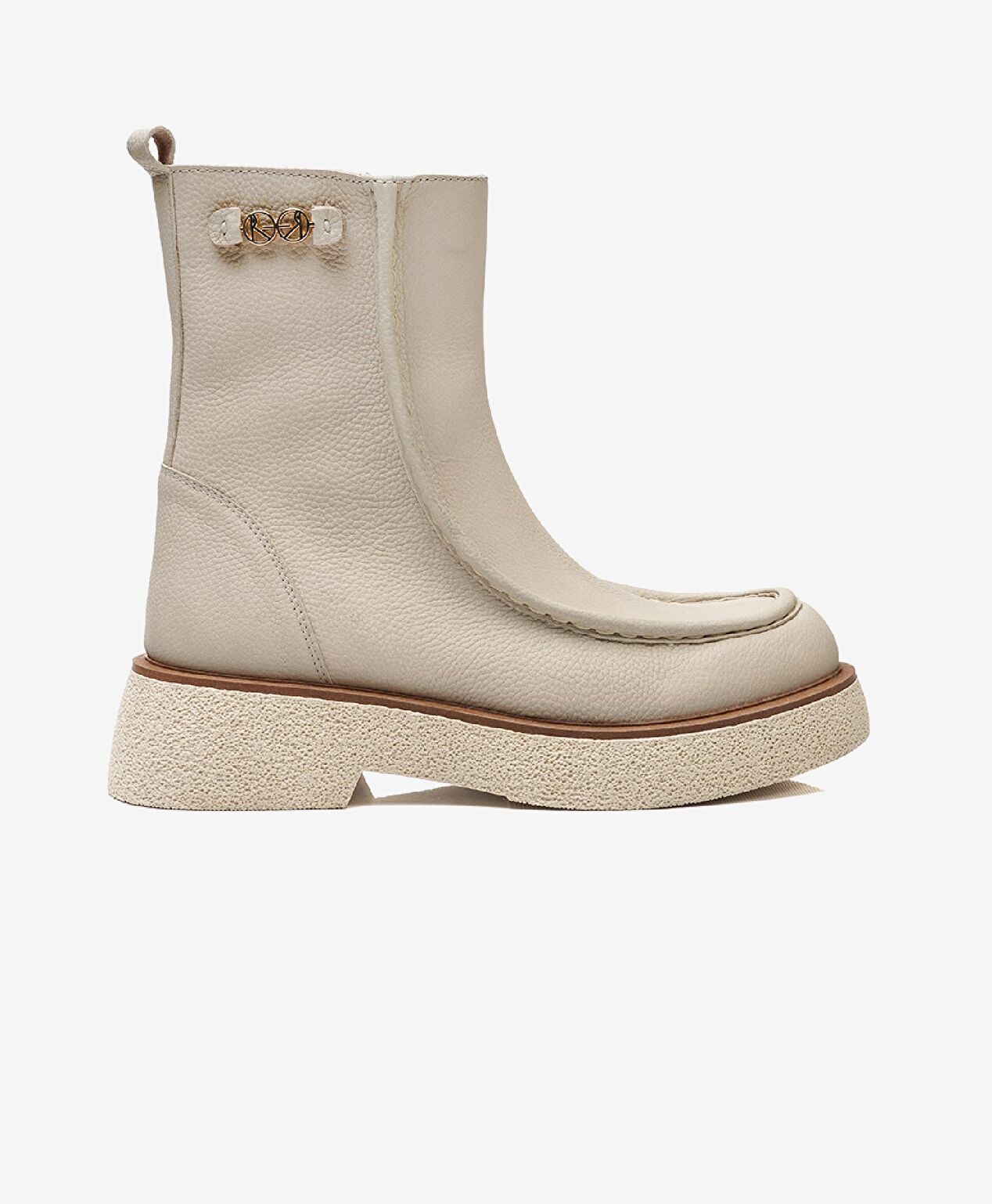 Kadın Ekru Hakiki Deri Casual Bot - 1