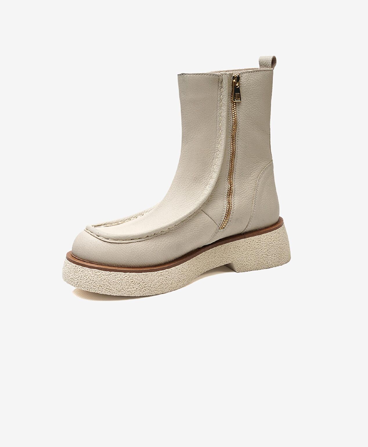Kadın Ekru Hakiki Deri Casual Bot - 3