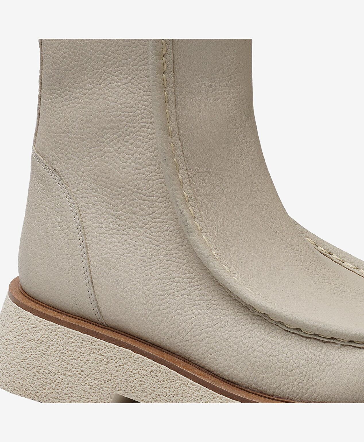 Kadın Ekru Hakiki Deri Casual Bot - 5