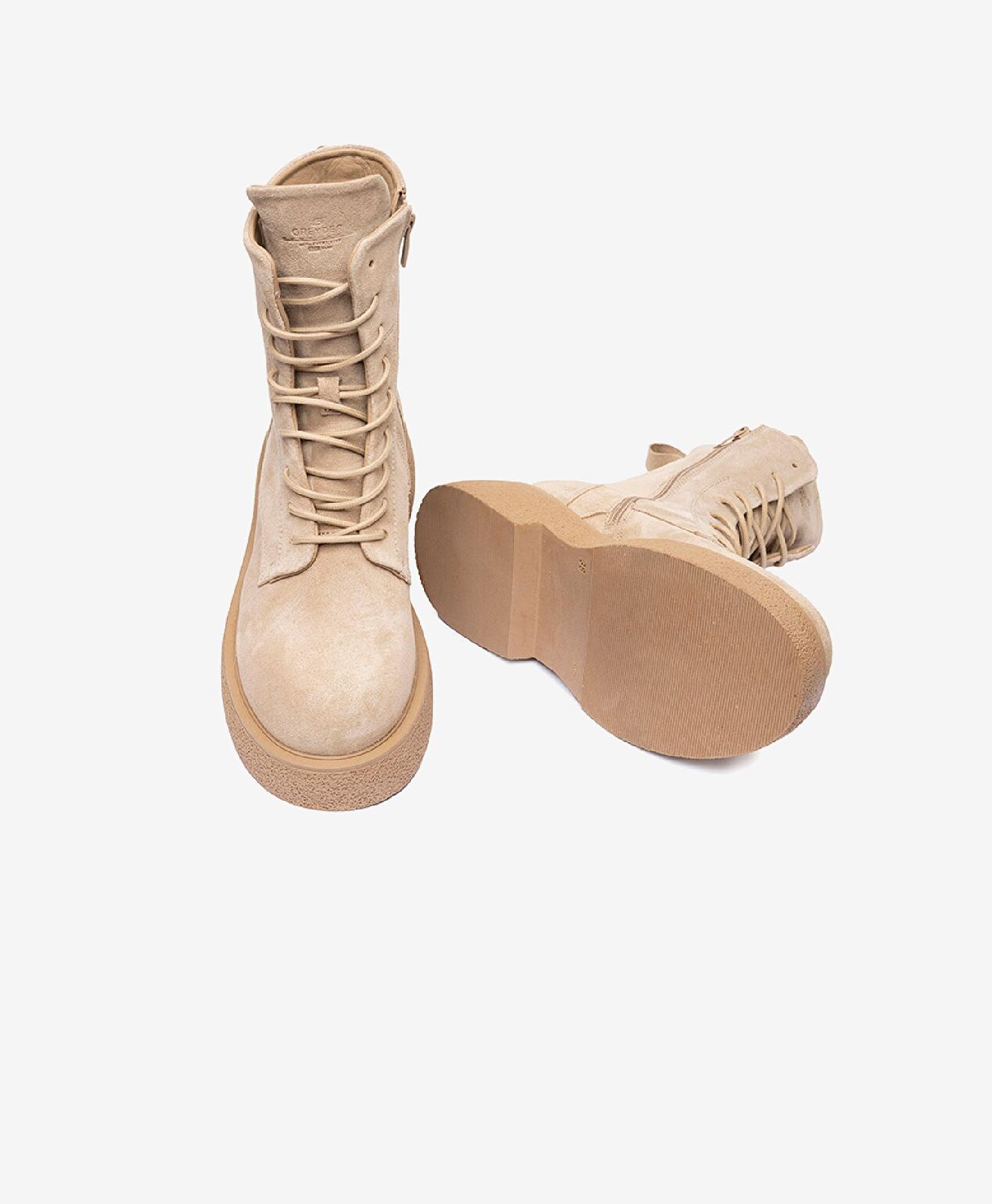 Kadın Koyu Bej Hakiki Deri Memory Foam Taban Military Bot - 7