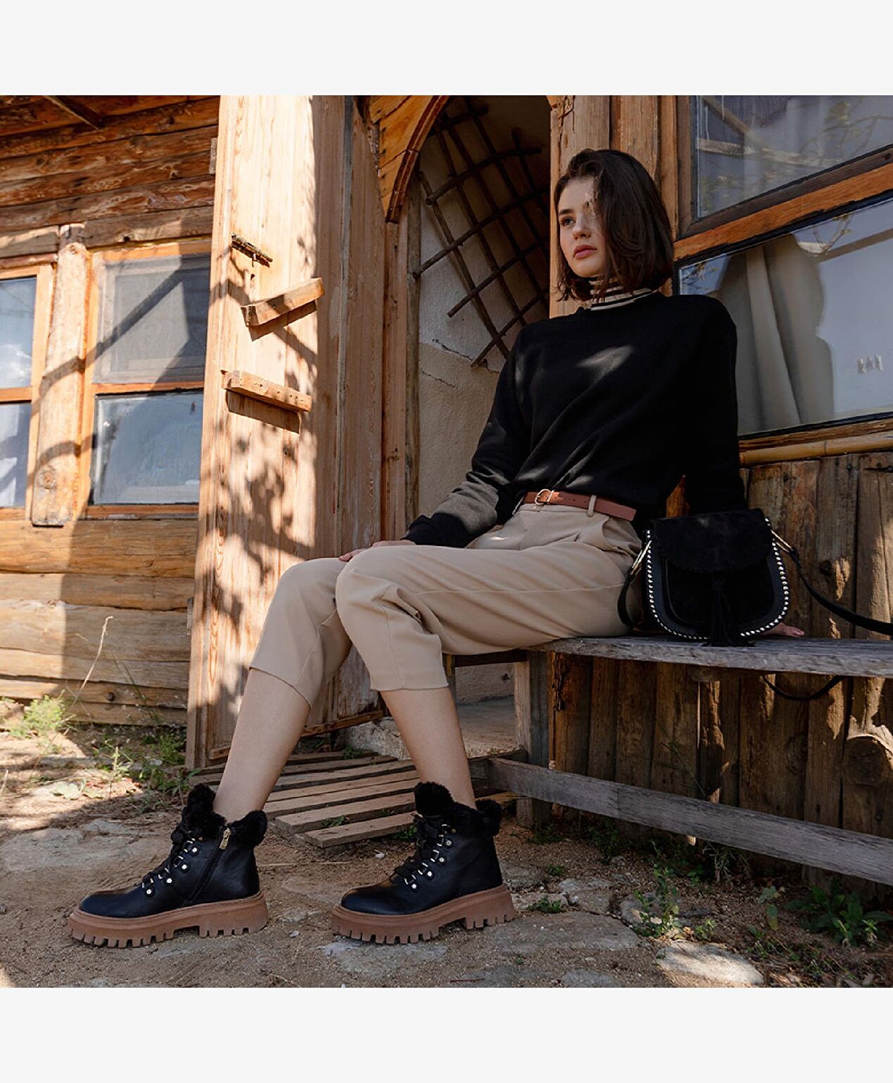 Kadın Siyah Hakiki Deri Casual Bot - 3