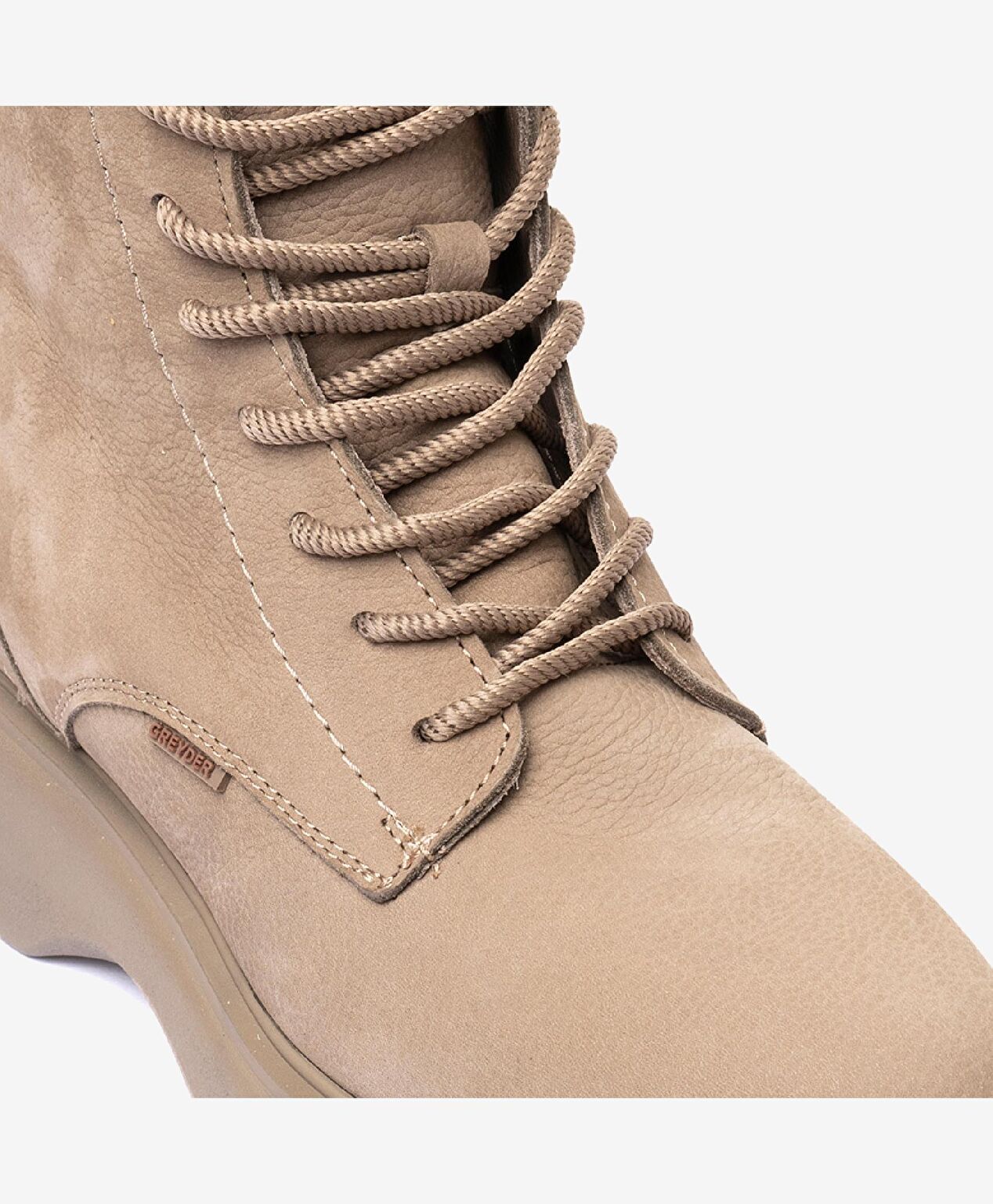 Kadın Koyu Vizon Hakiki Deri Military Bot - 4