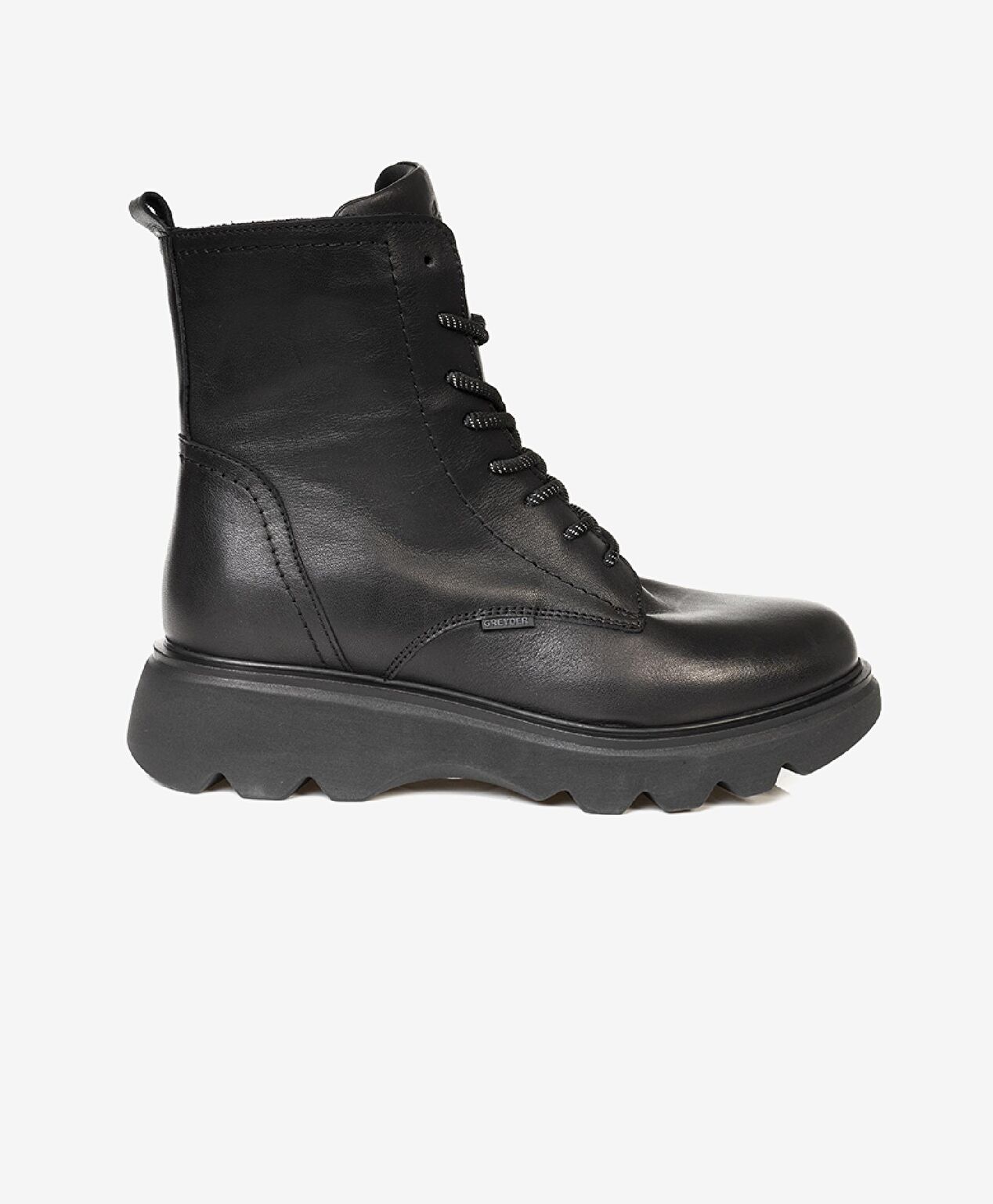 Kadın Siyah Hakiki Deri Military Bot - 1