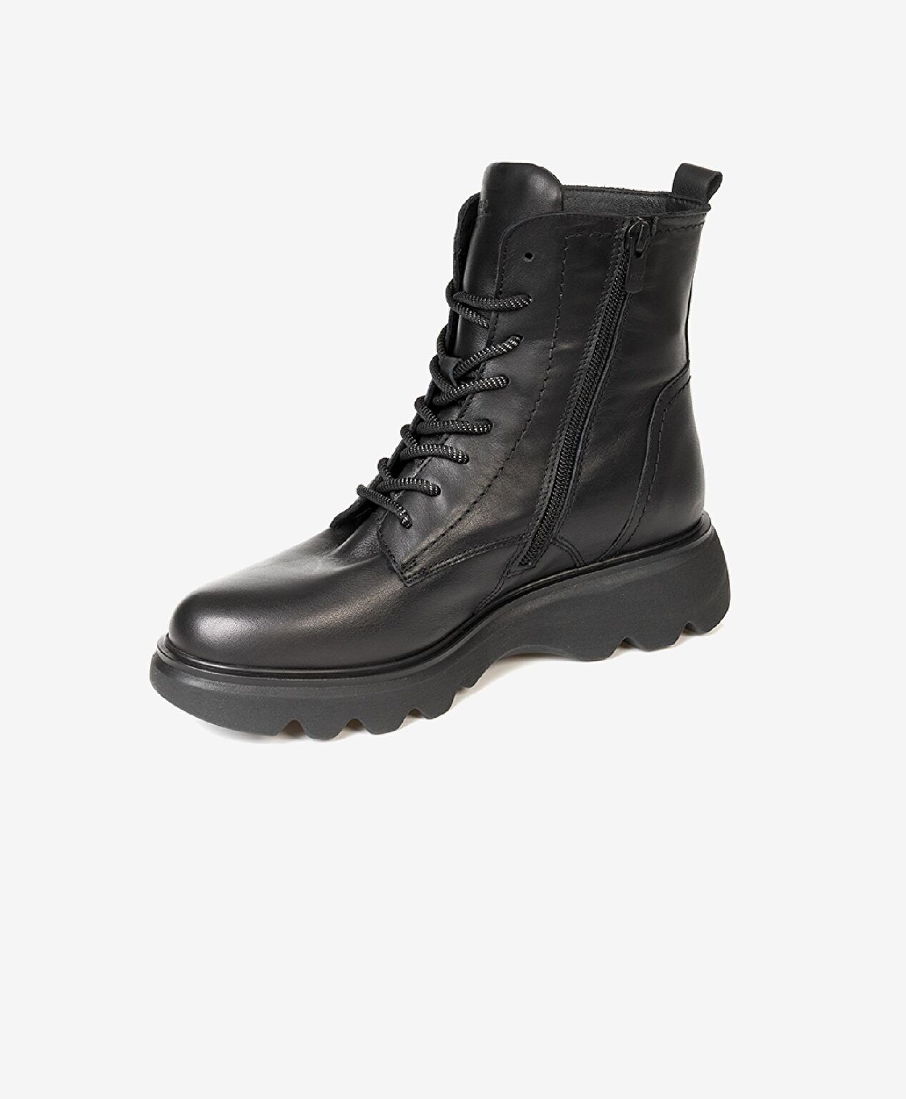 Kadın Siyah Hakiki Deri Military Bot - 3