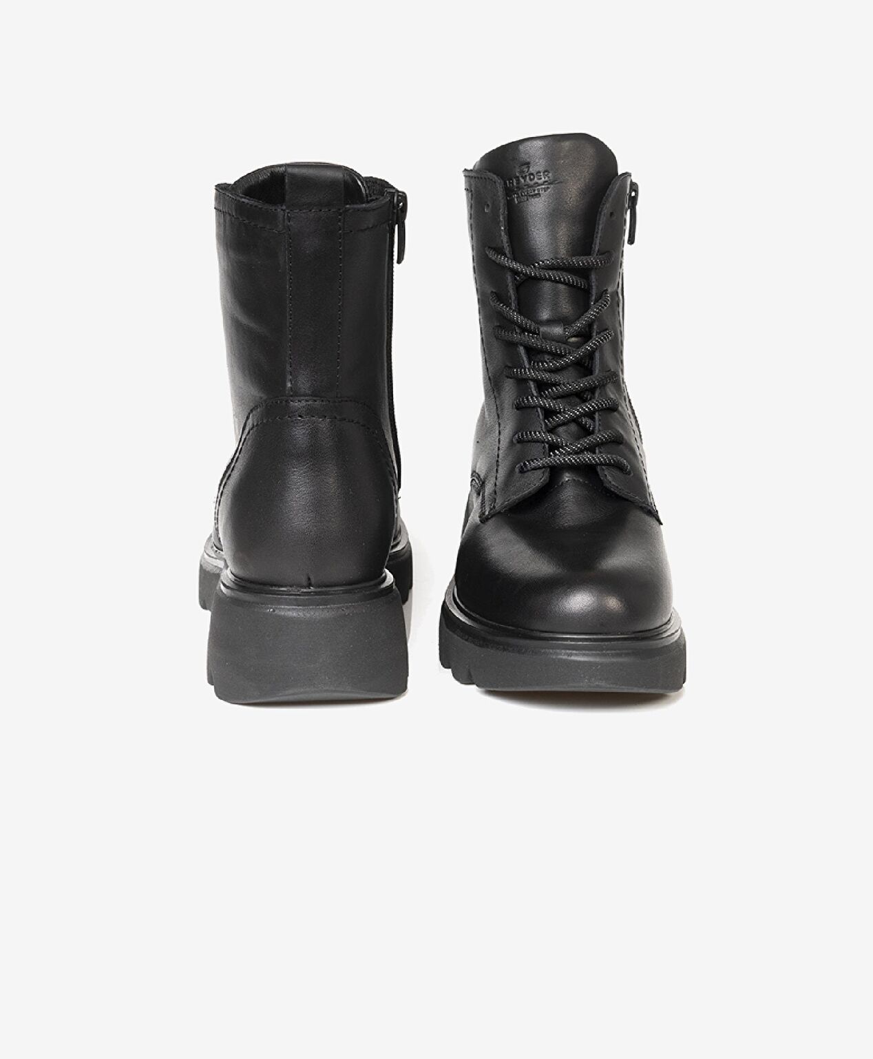 Kadın Siyah Hakiki Deri Military Bot - 7