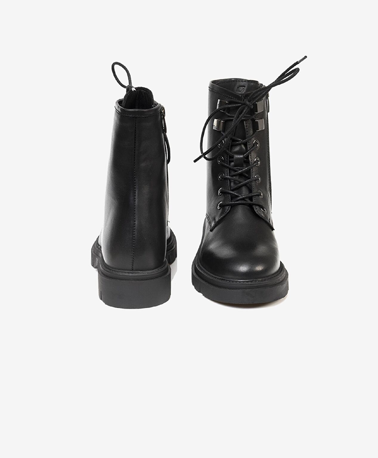 Kadın Siyah Hakiki Deri Termo Light Taban Military Bot - 7