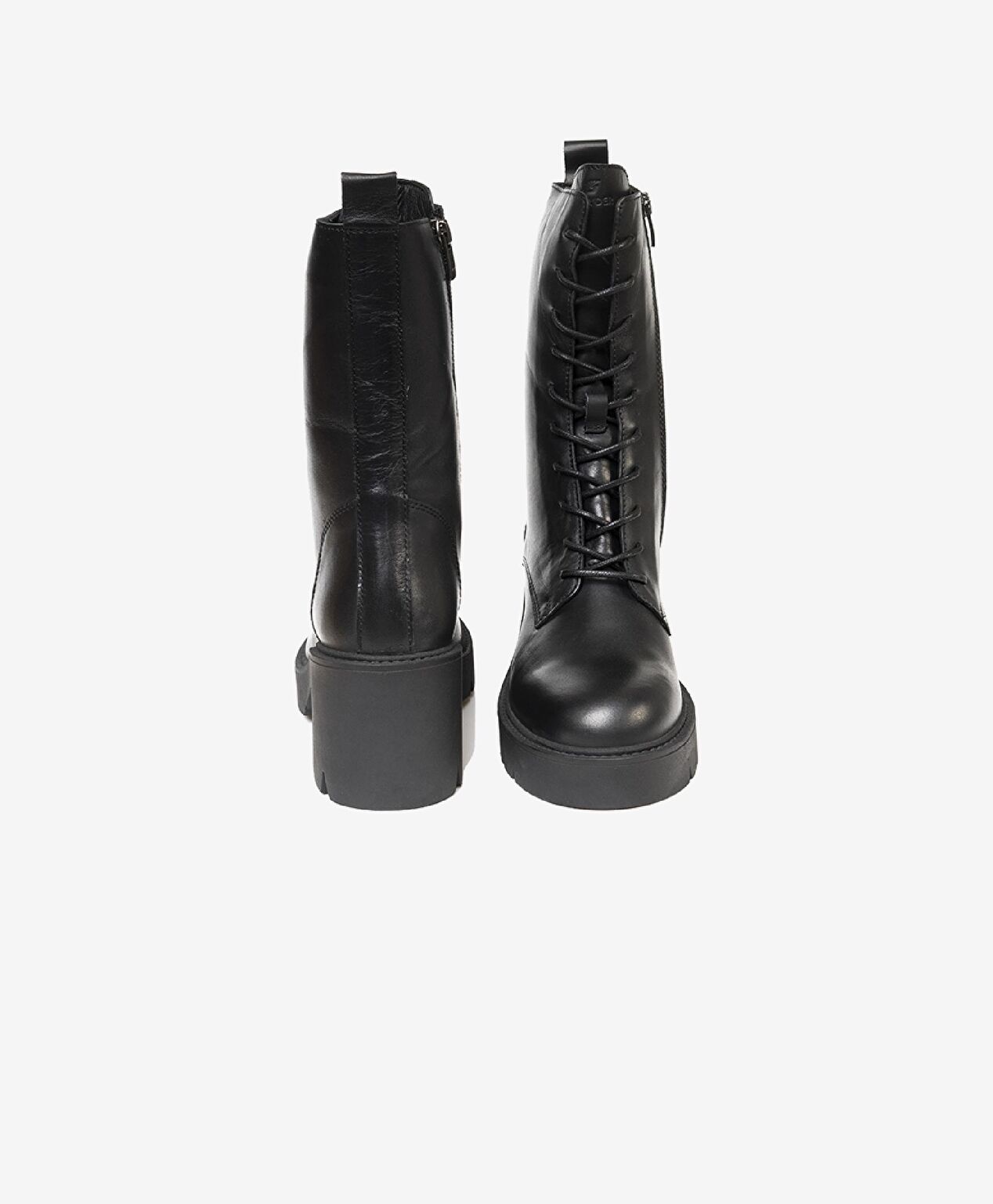 Kadın Siyah Hakiki Deri Termo Light Taban Military Bot - 7