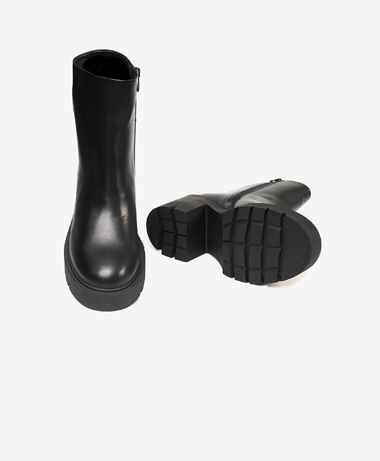 Kadın Siyah Hakiki Deri Topuklu Bot - 4