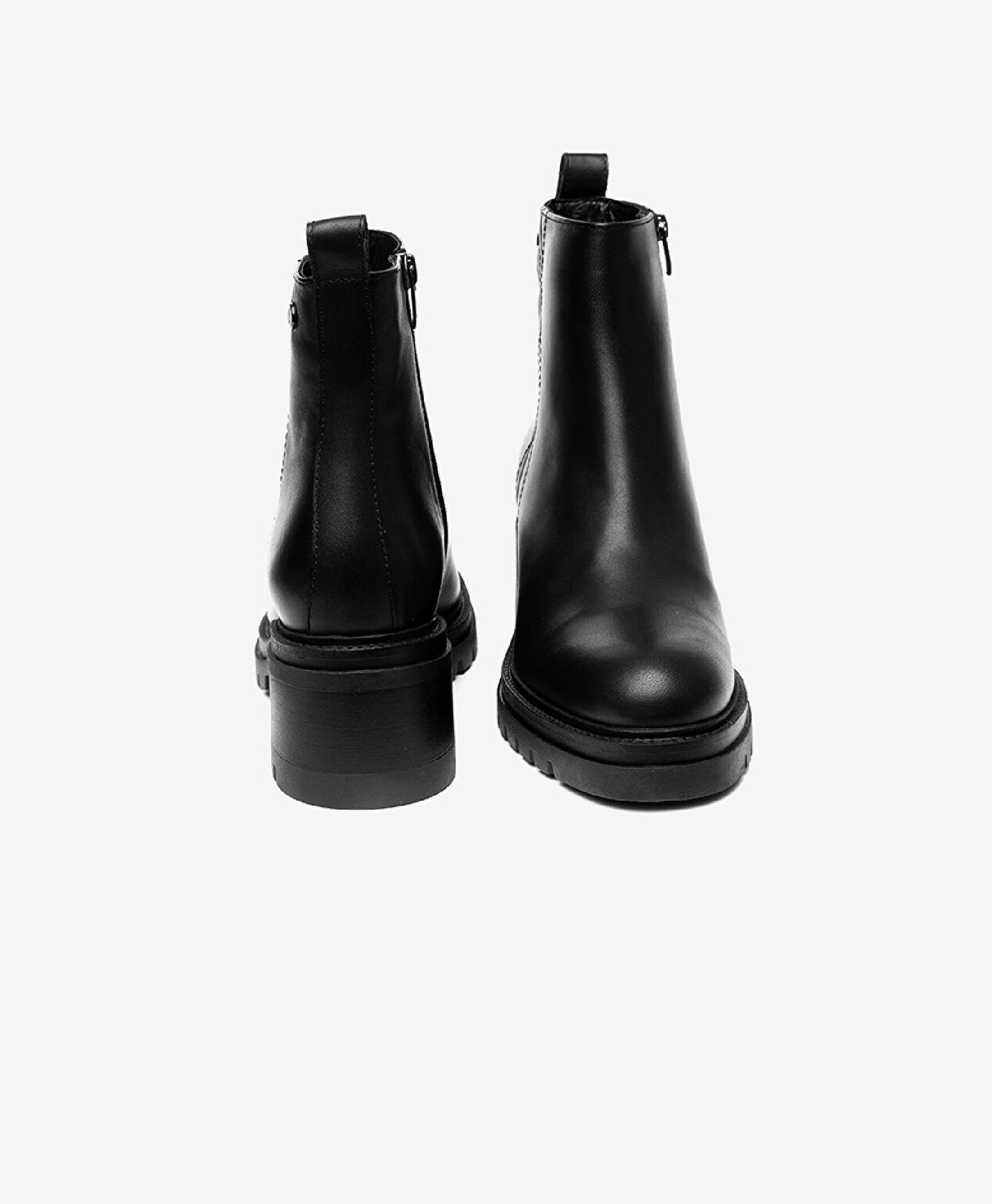 Kadın Siyah Hakiki Deri Termo Light Taban Topuklu Bot - 7