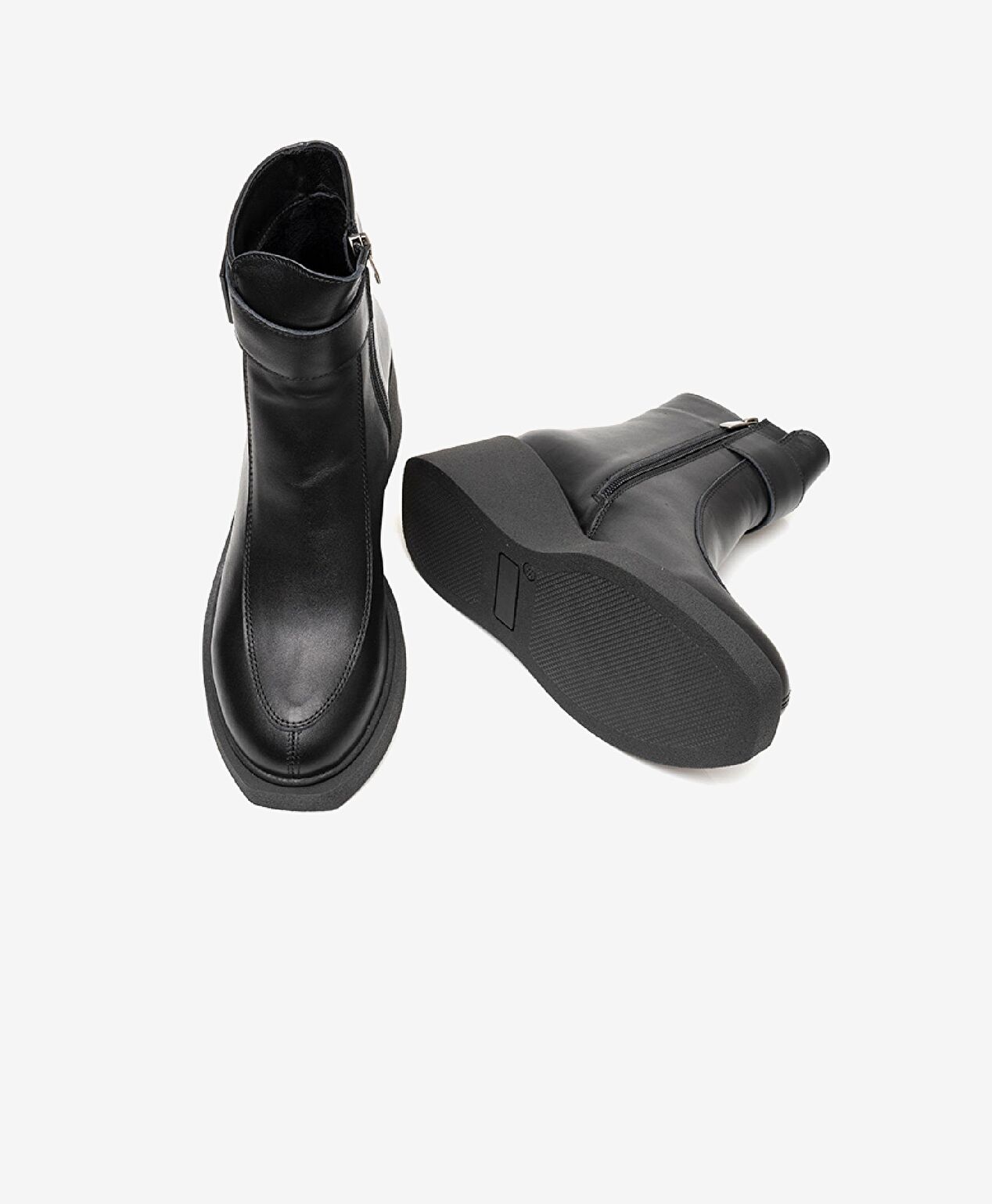Kadın Siyah Hakiki Deri Termo Light Taban Casual Bot - 5