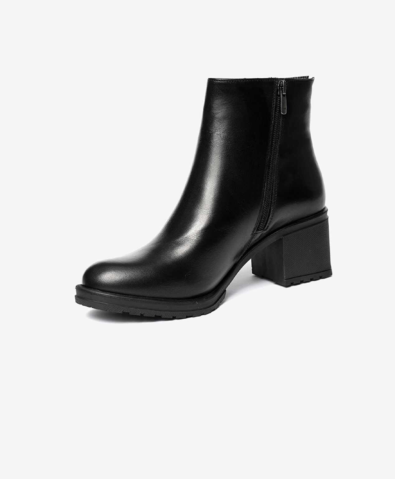 Kadın Siyah Hakiki Deri Topuklu Bot - 2