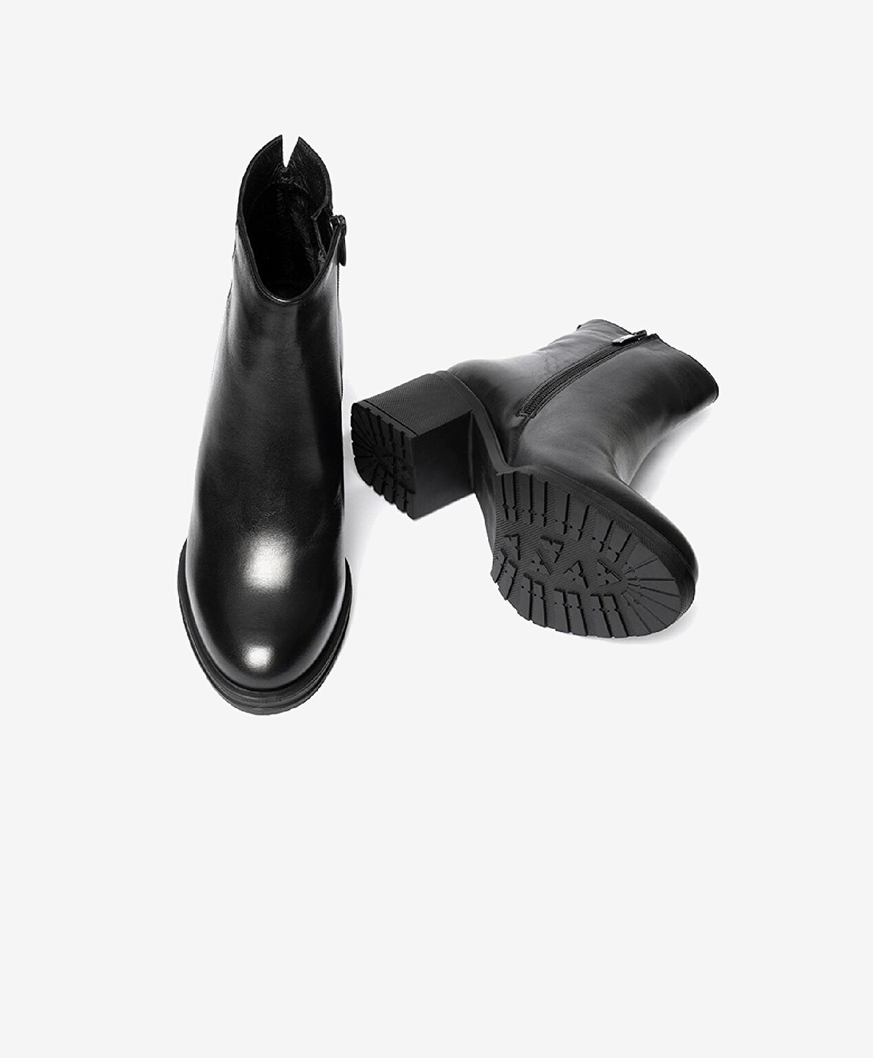 Kadın Siyah Hakiki Deri Topuklu Bot - 5