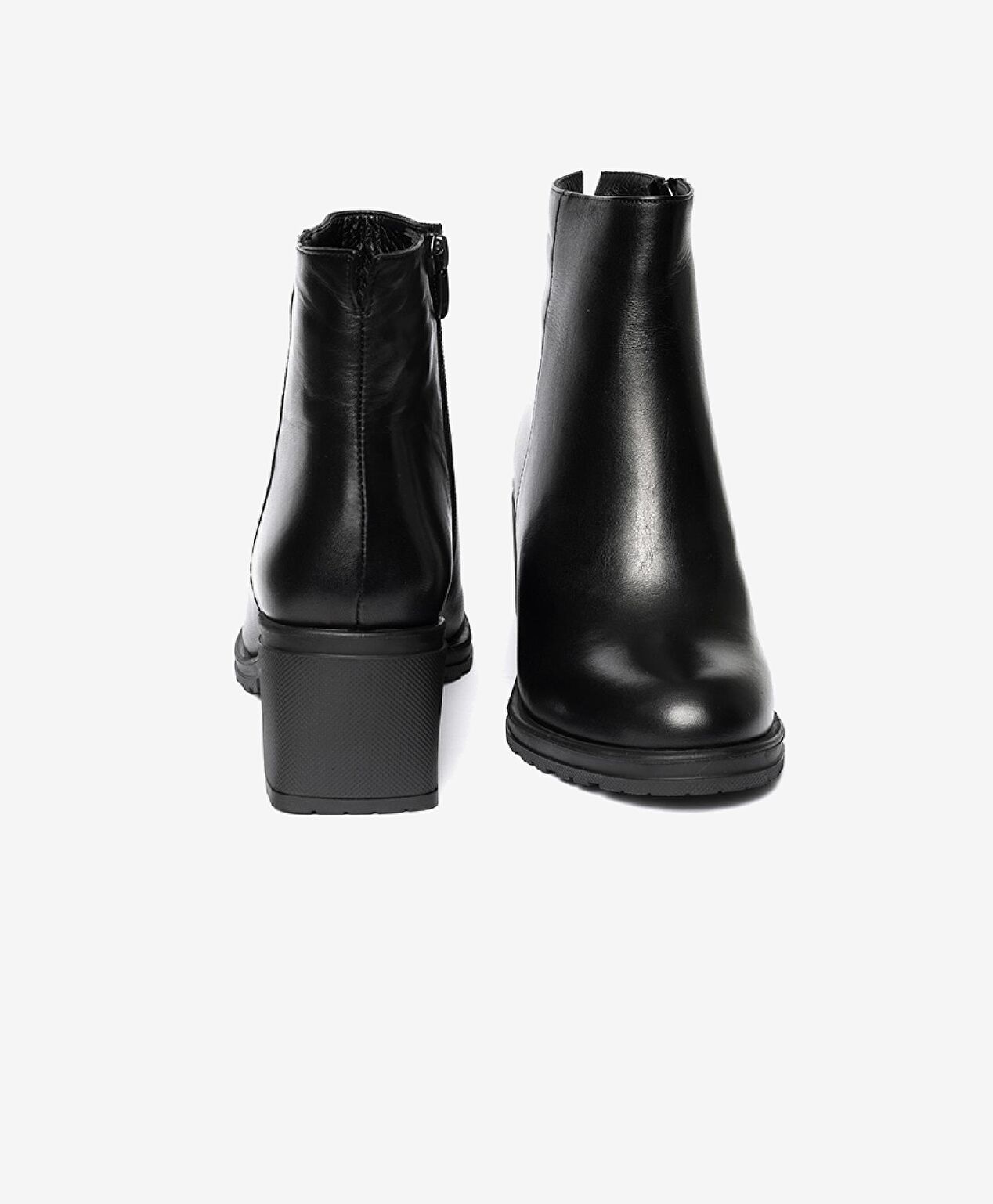 Kadın Siyah Hakiki Deri Topuklu Bot - 6