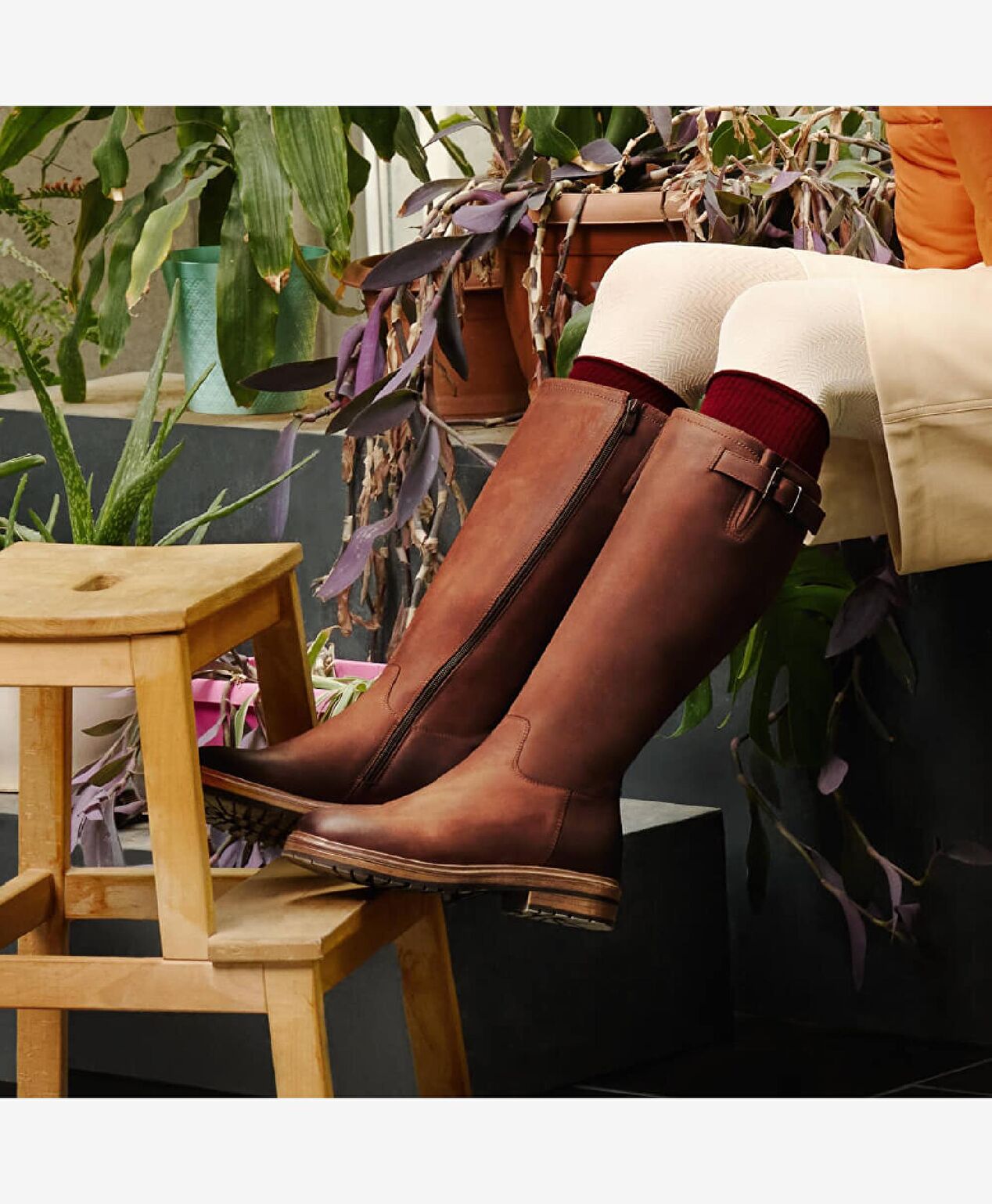 Kadın Kızıl kahverengi Hakiki Deri Çizme - 2