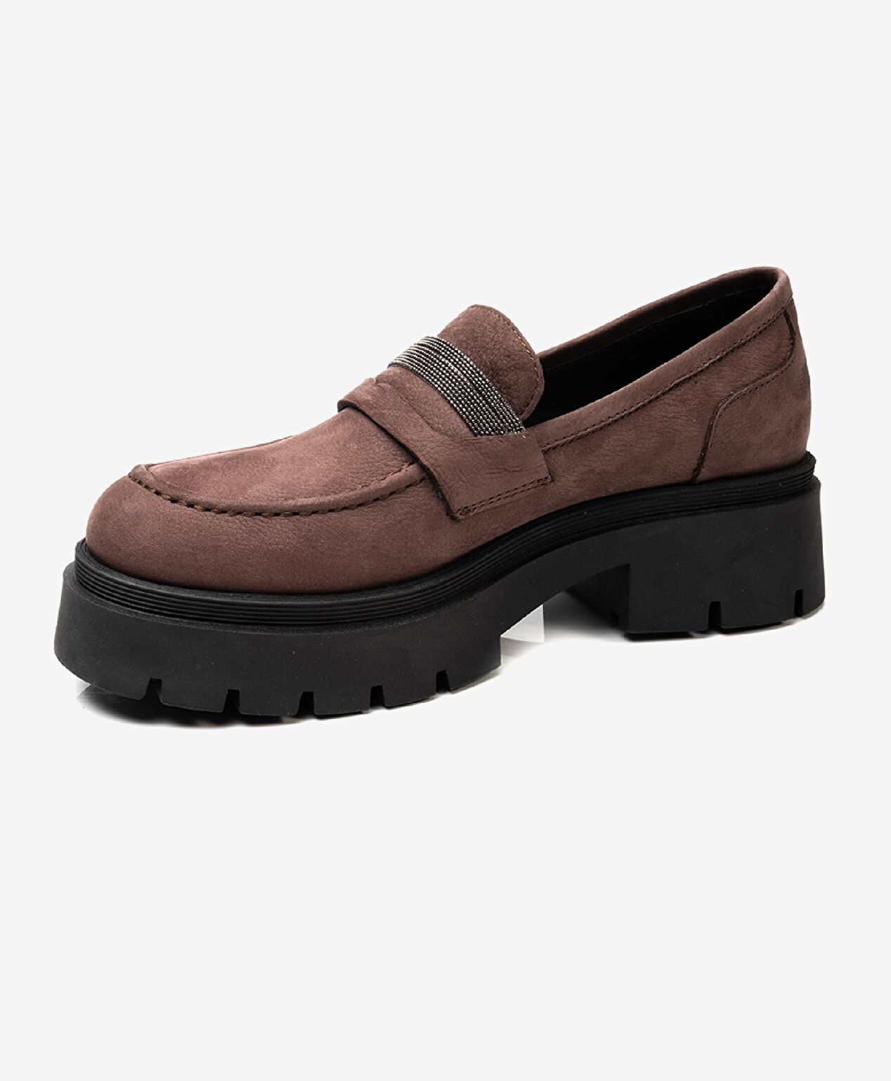 Kadın Mürdüm Hakiki Deri Loafer Ayakkabı - 3