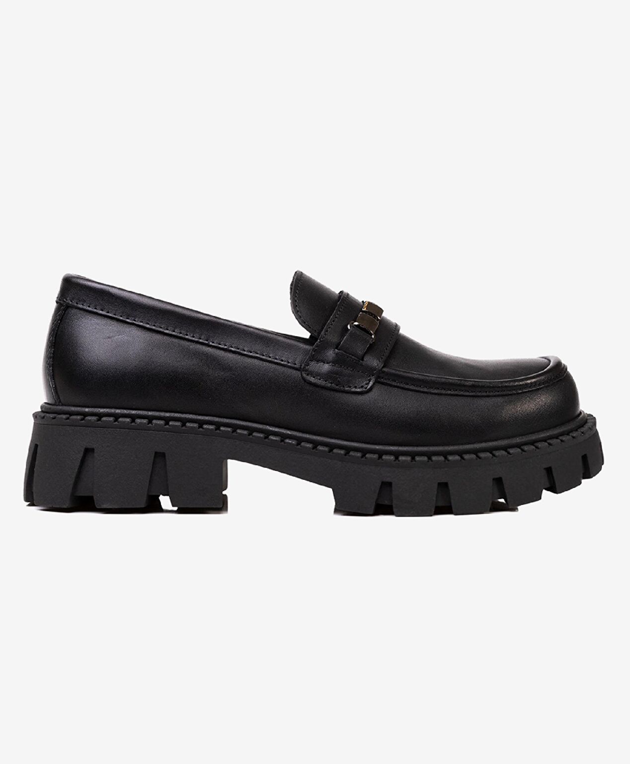 Kız Çocuk Siyah Hakiki Deri Ayakkabı - 1