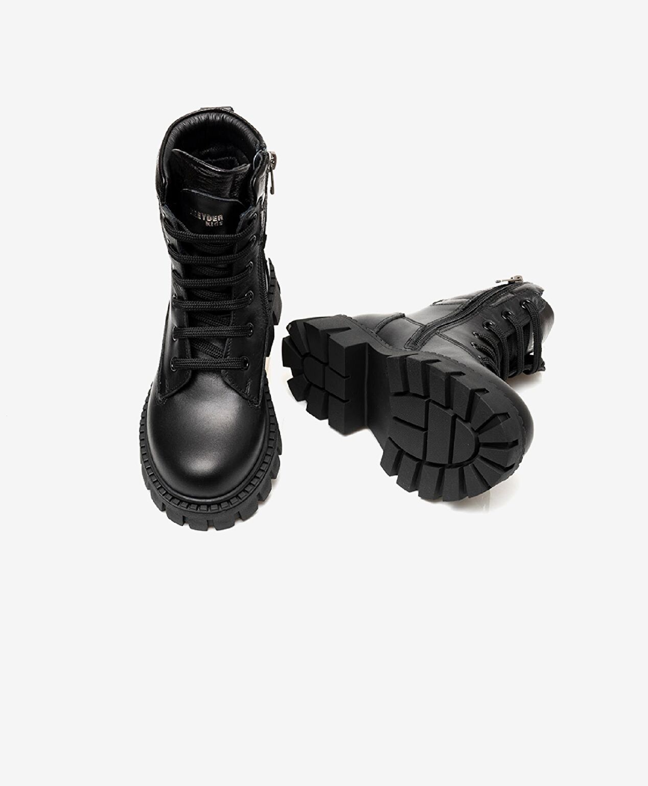 Kız Çocuk Siyah Hakiki Deri Bot - 5