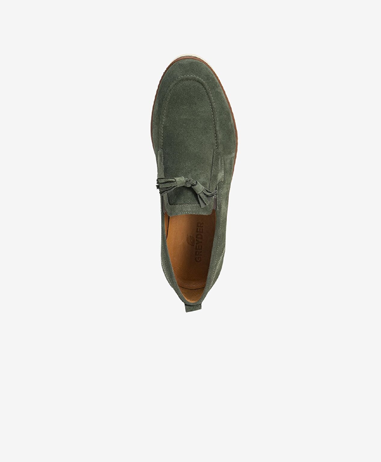 Erkek Haki Hakiki Deri Loafer Ayakkabı - 3