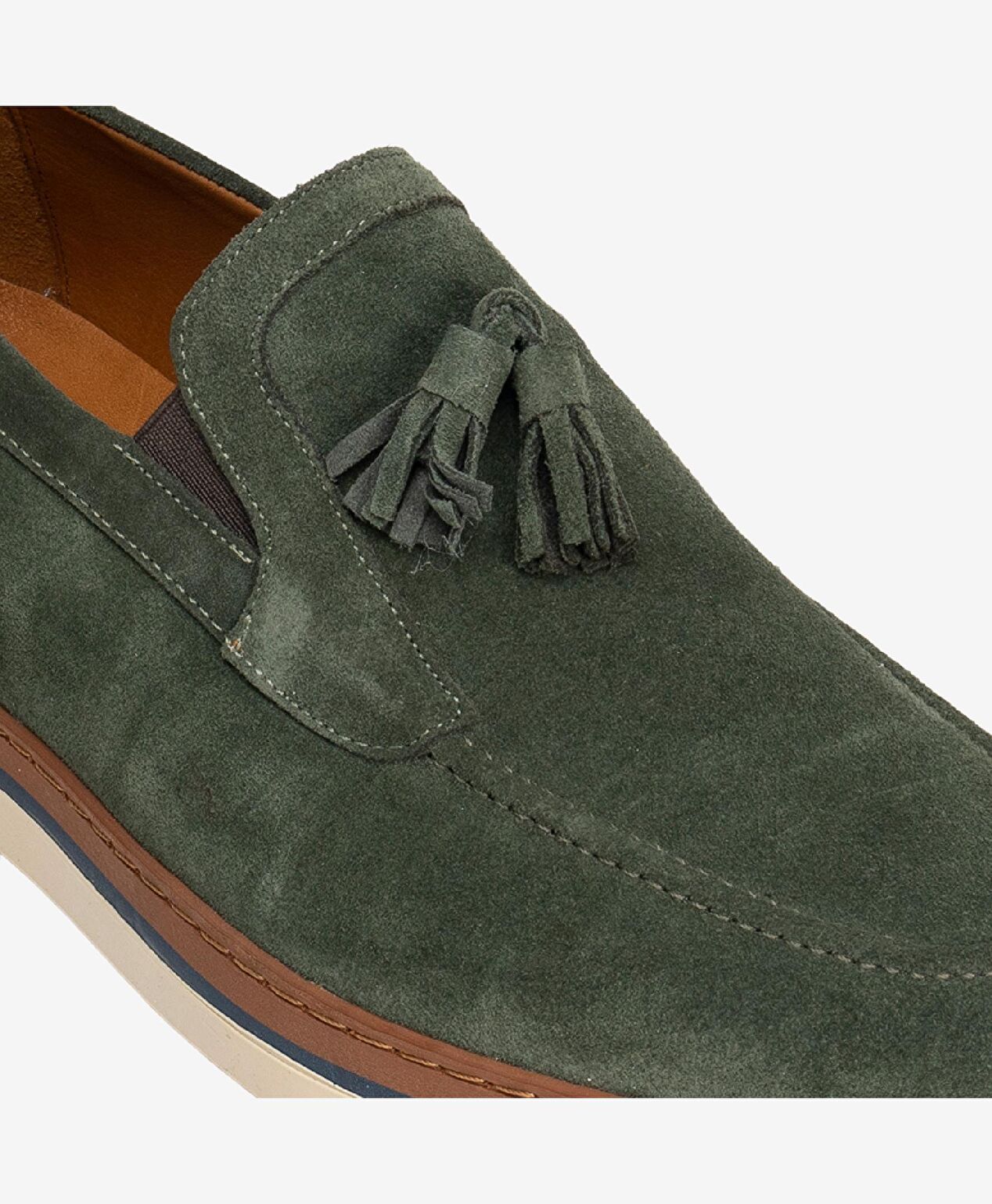Erkek Haki Hakiki Deri Loafer Ayakkabı - 4