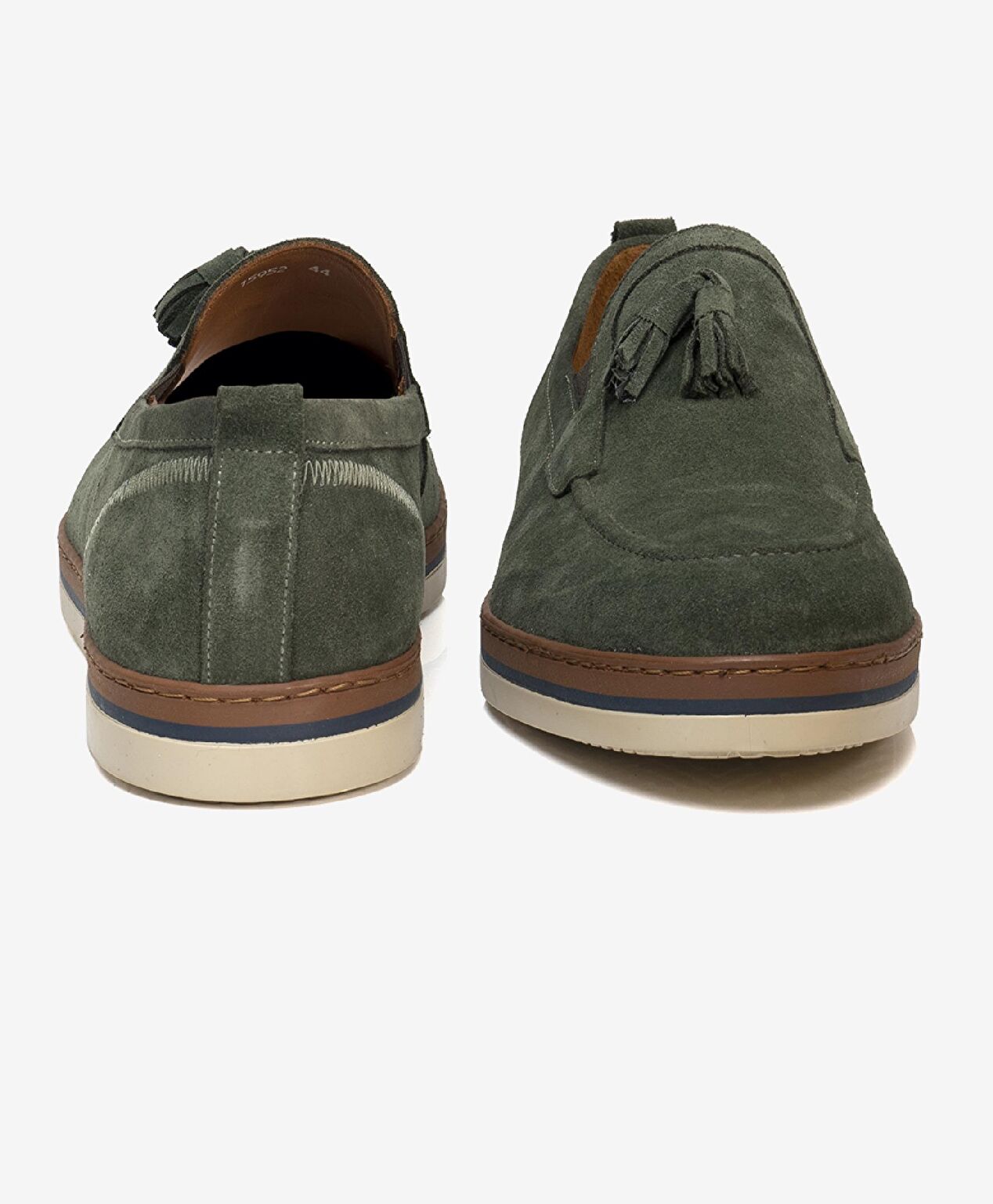 Erkek Haki Hakiki Deri Loafer Ayakkabı - 6