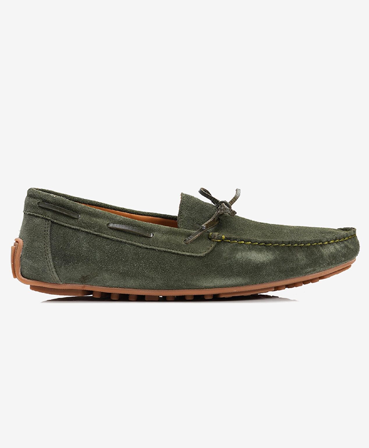 Erkek Haki Hakiki Deri Loafer Ayakkabı - 1