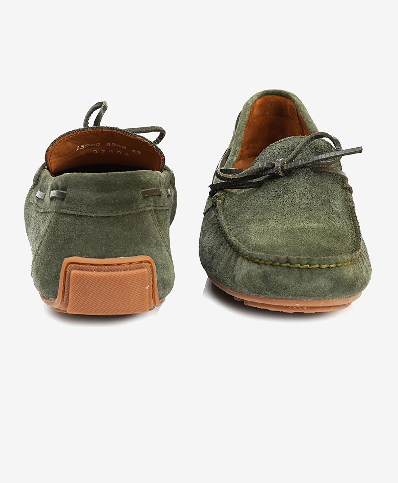 Erkek Haki Hakiki Deri Loafer Ayakkabı - 6