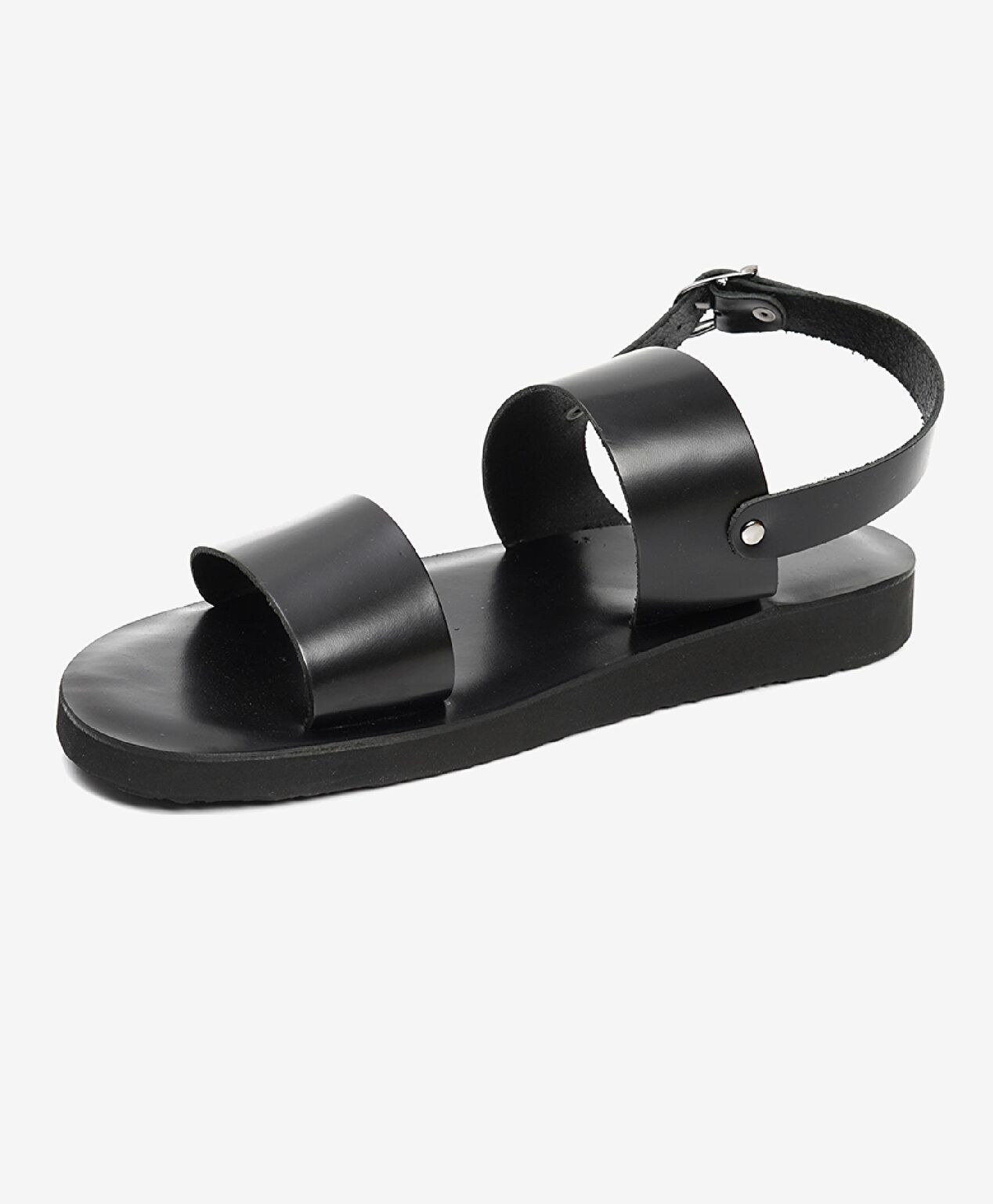 Erkek Siyah Hakiki Deri Sandalet - 2