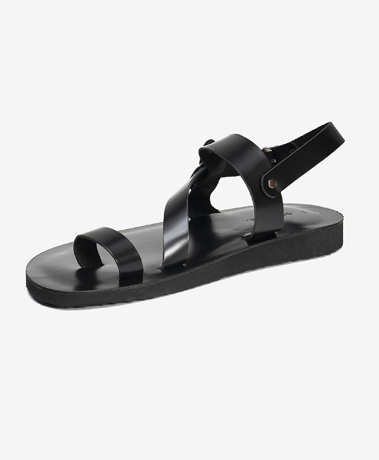 Erkek Siyah Hakiki Deri Sandalet - 2