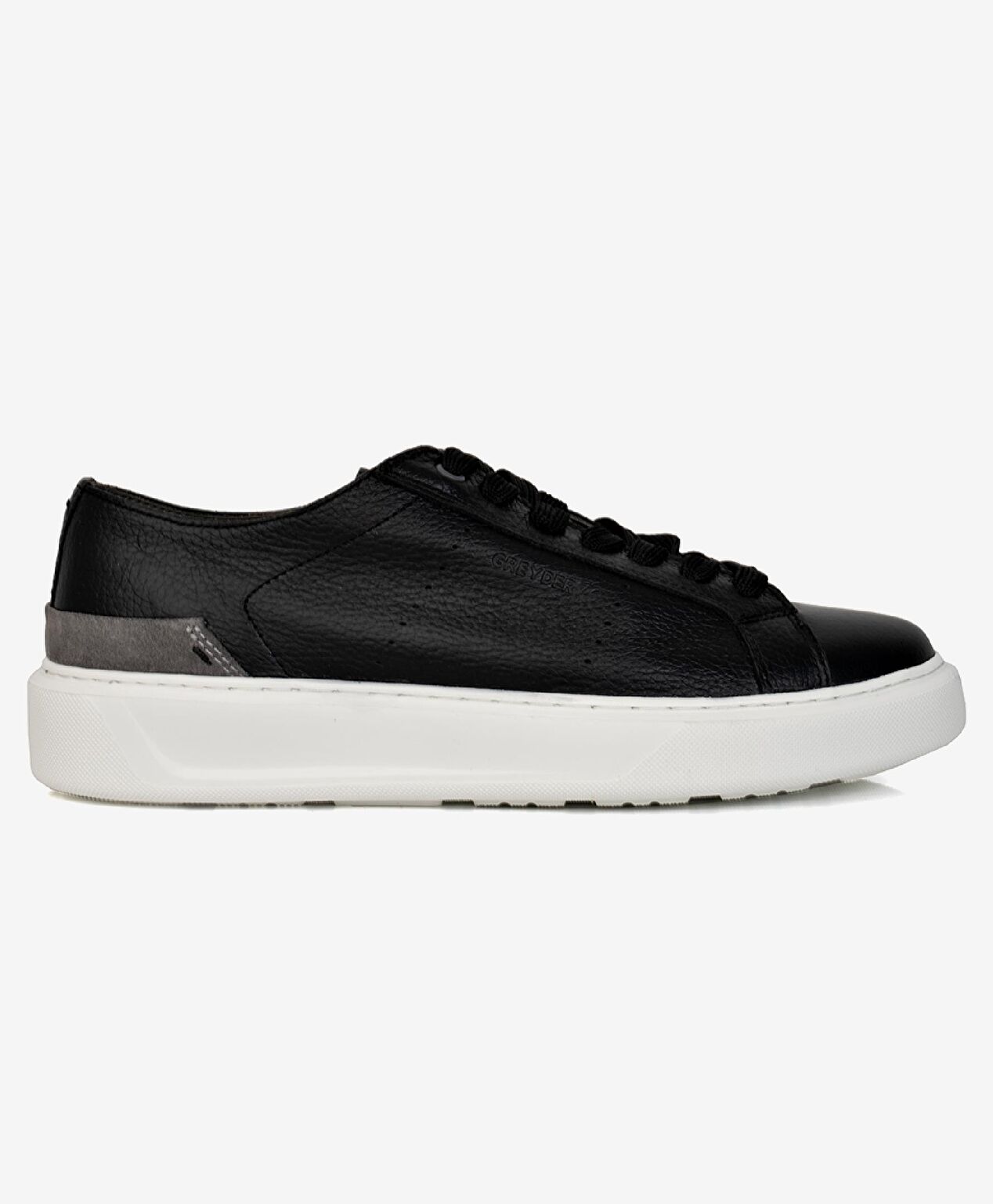 Erkek Siyah Hakiki Deri Sneaker Ayakkabı - 1