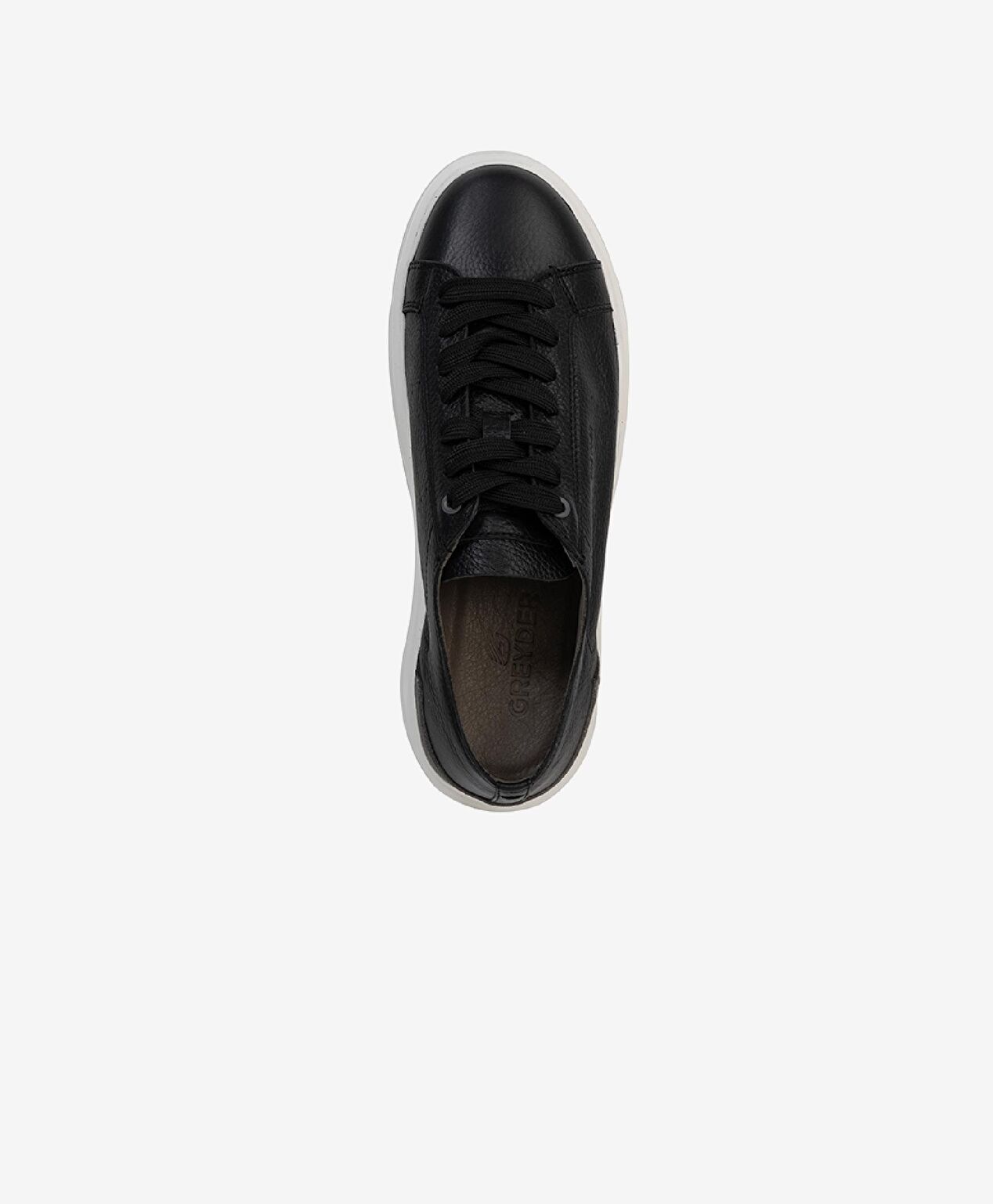 Erkek Siyah Hakiki Deri Sneaker Ayakkabı - 3